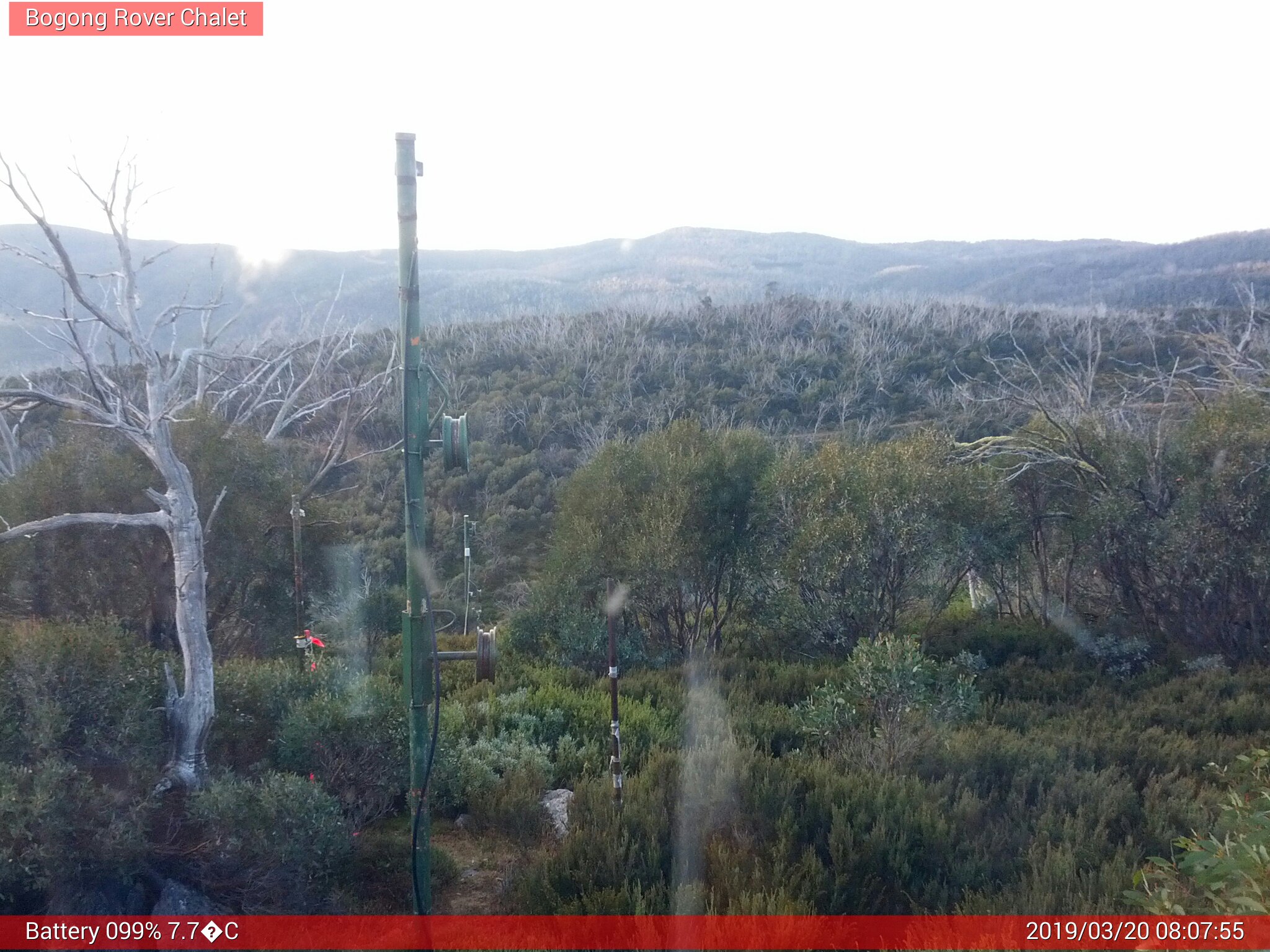 Bogong Web Cam 8:07am Wednesday 20th of March 2019