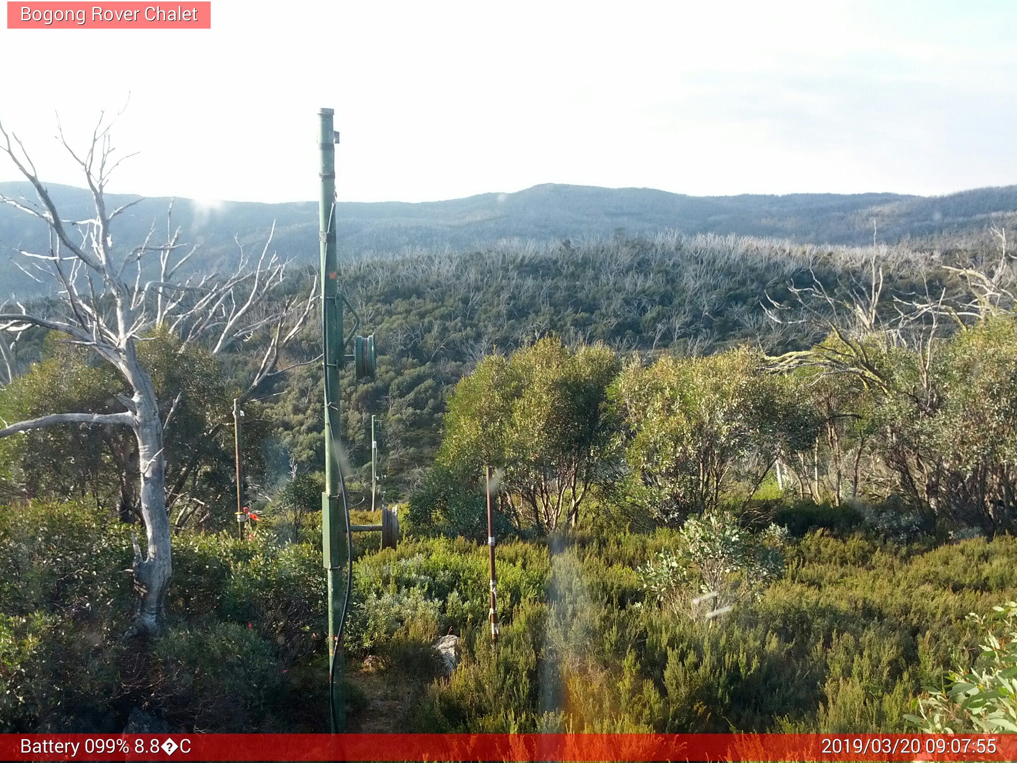 Bogong Web Cam 9:07am Wednesday 20th of March 2019