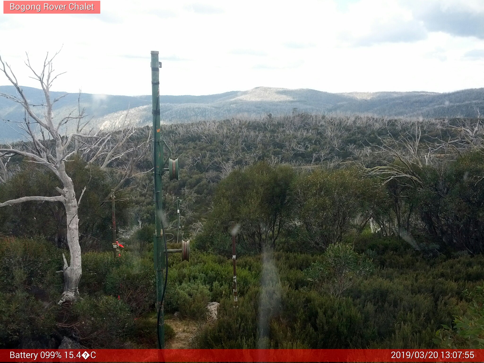 Bogong Web Cam 1:07pm Wednesday 20th of March 2019