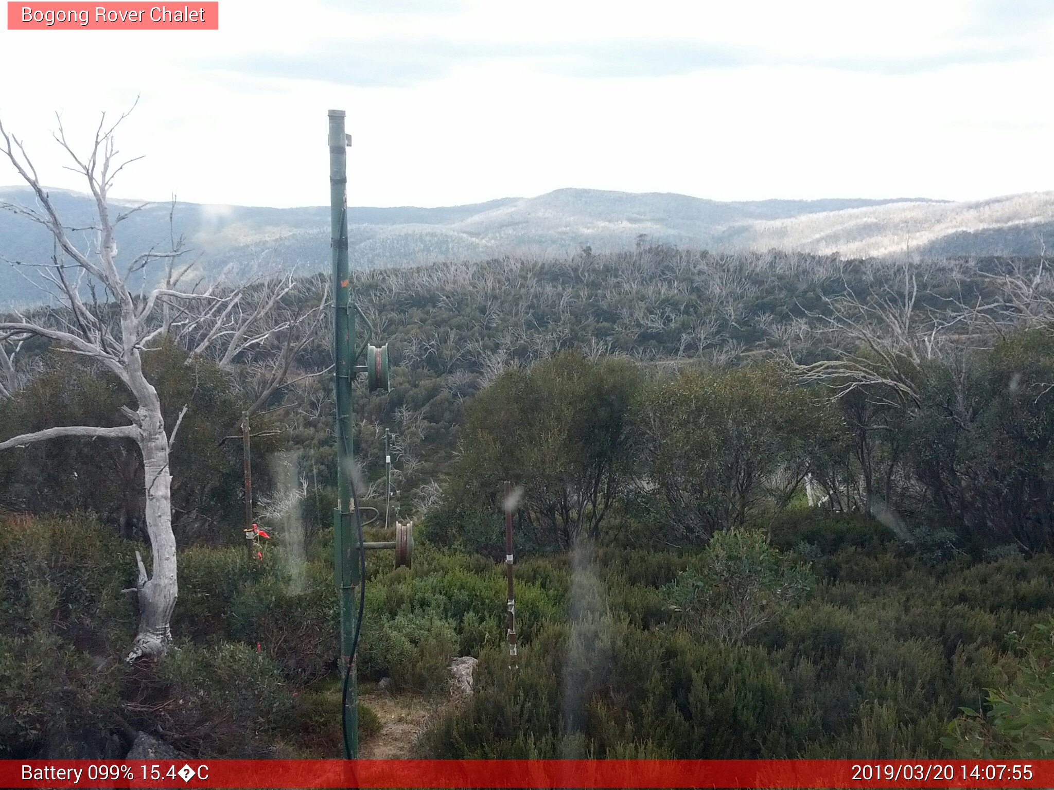 Bogong Web Cam 2:07pm Wednesday 20th of March 2019