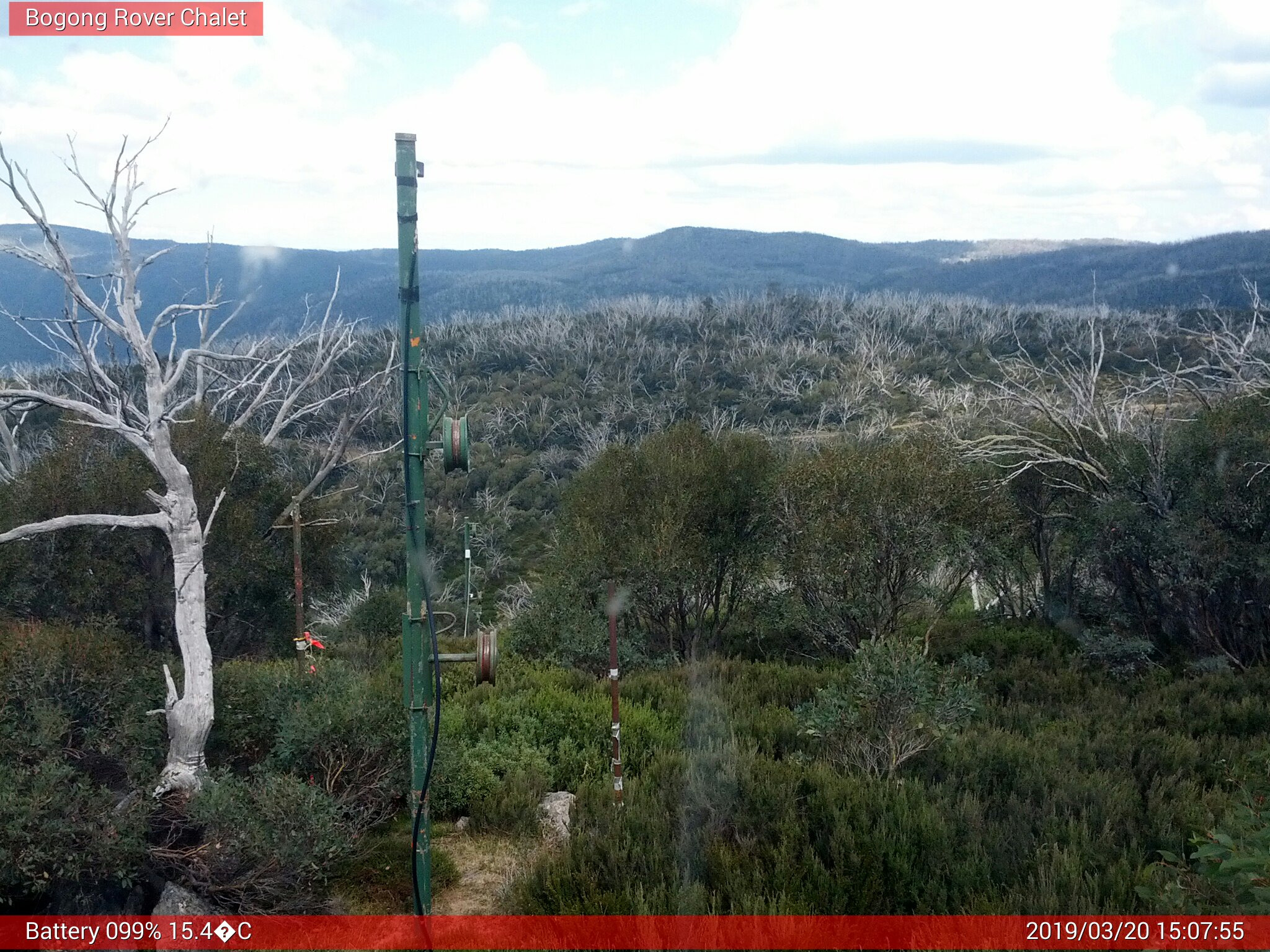 Bogong Web Cam 3:07pm Wednesday 20th of March 2019