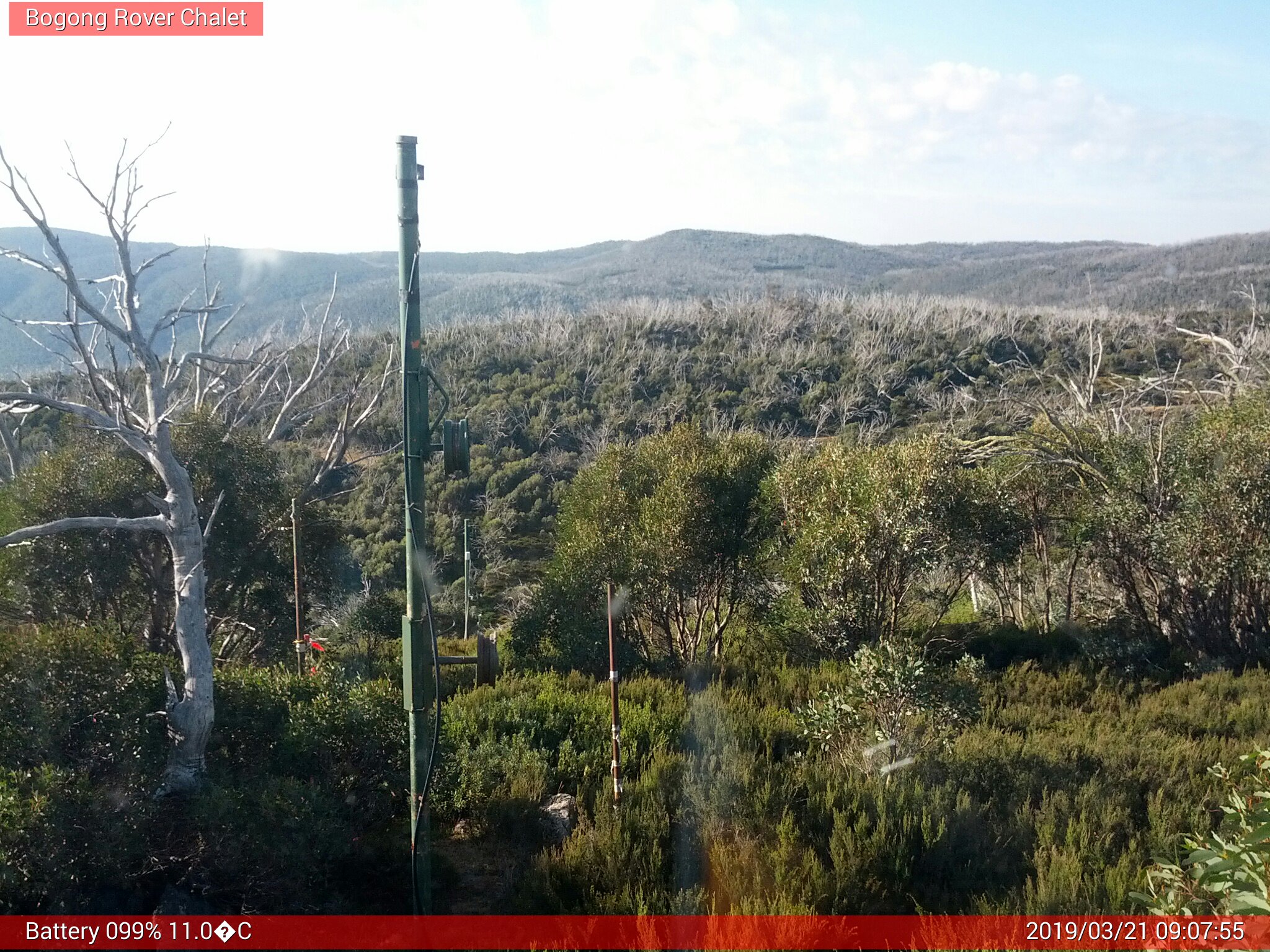 Bogong Web Cam 9:07am Thursday 21st of March 2019