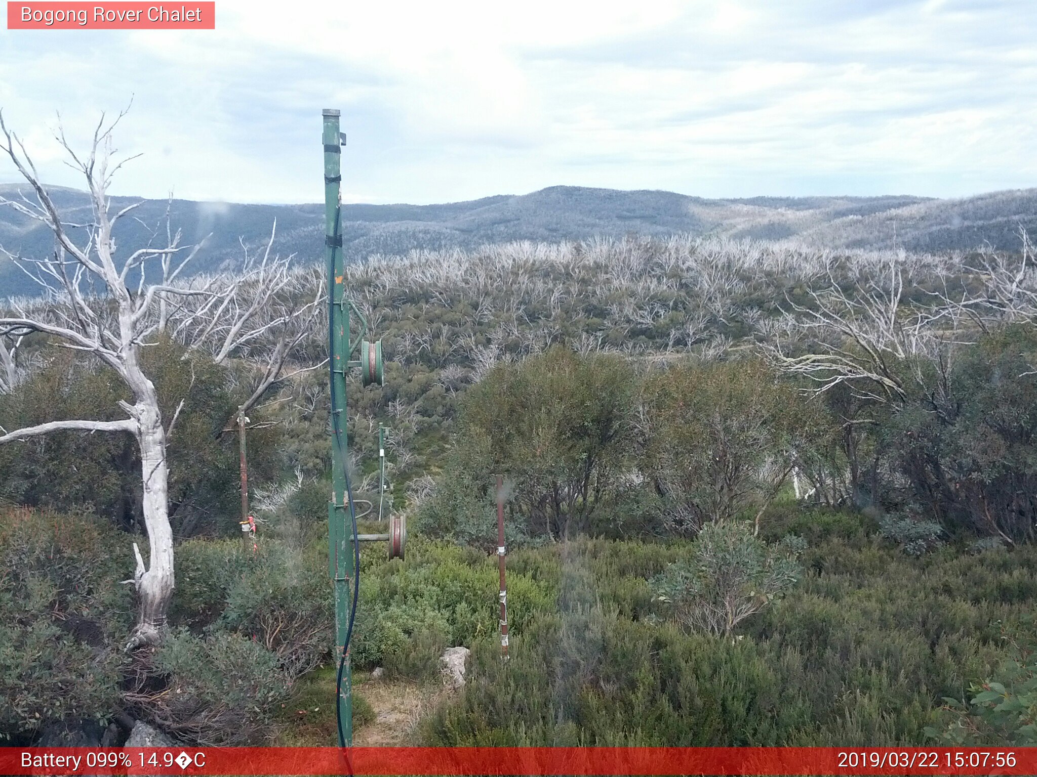 Bogong Web Cam 3:07pm Friday 22nd of March 2019