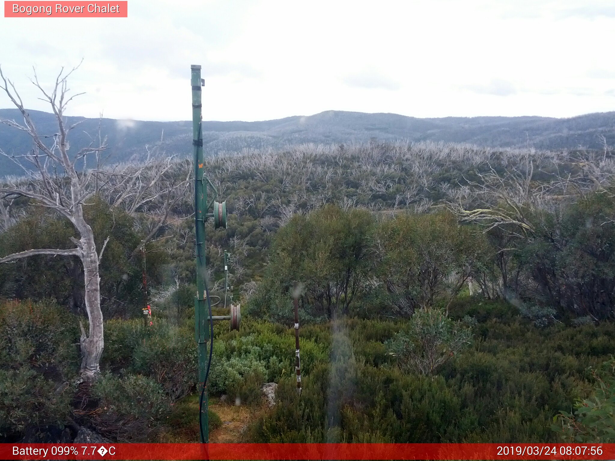 Bogong Web Cam 8:07am Sunday 24th of March 2019