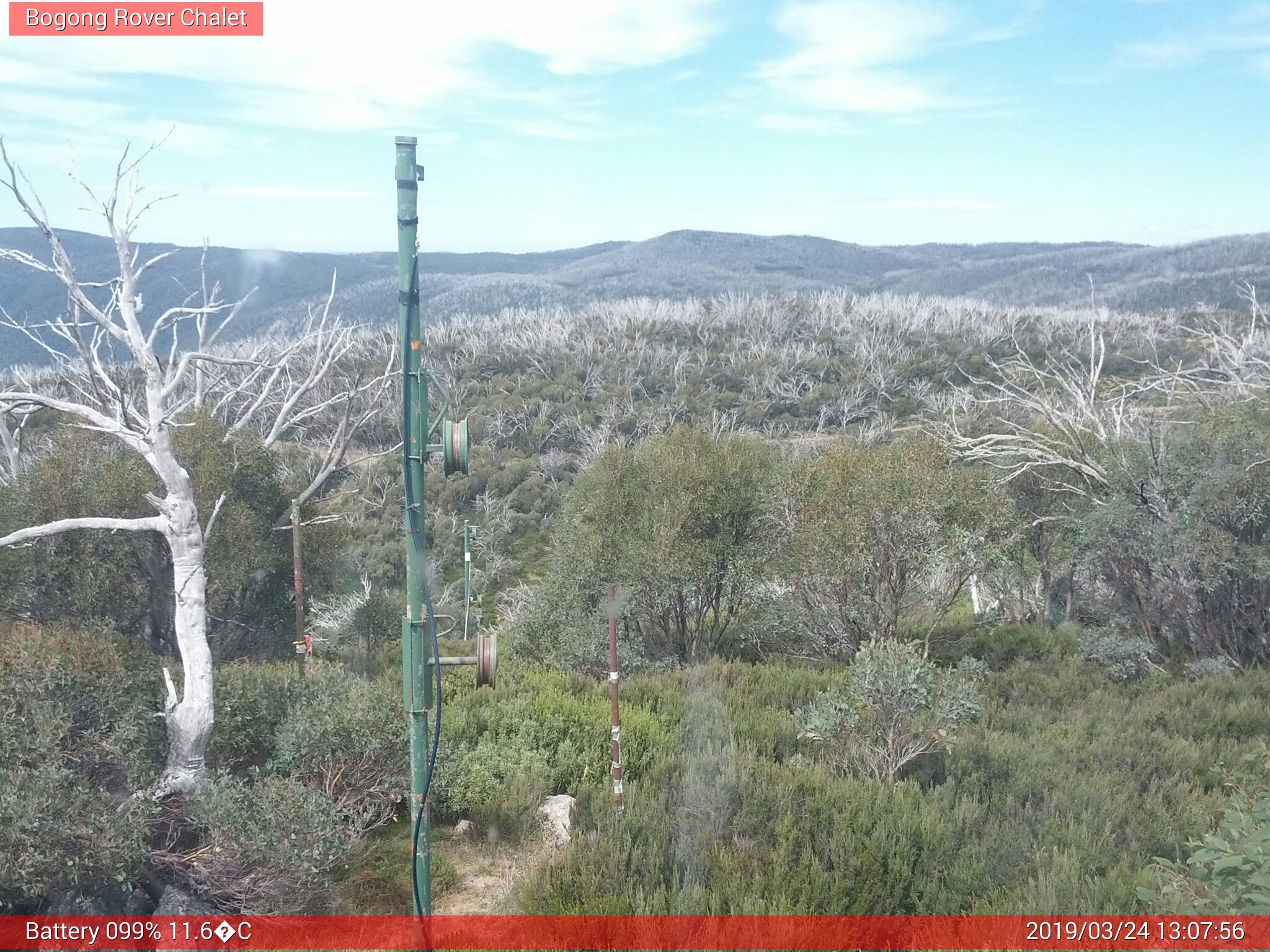 Bogong Web Cam 1:07pm Sunday 24th of March 2019