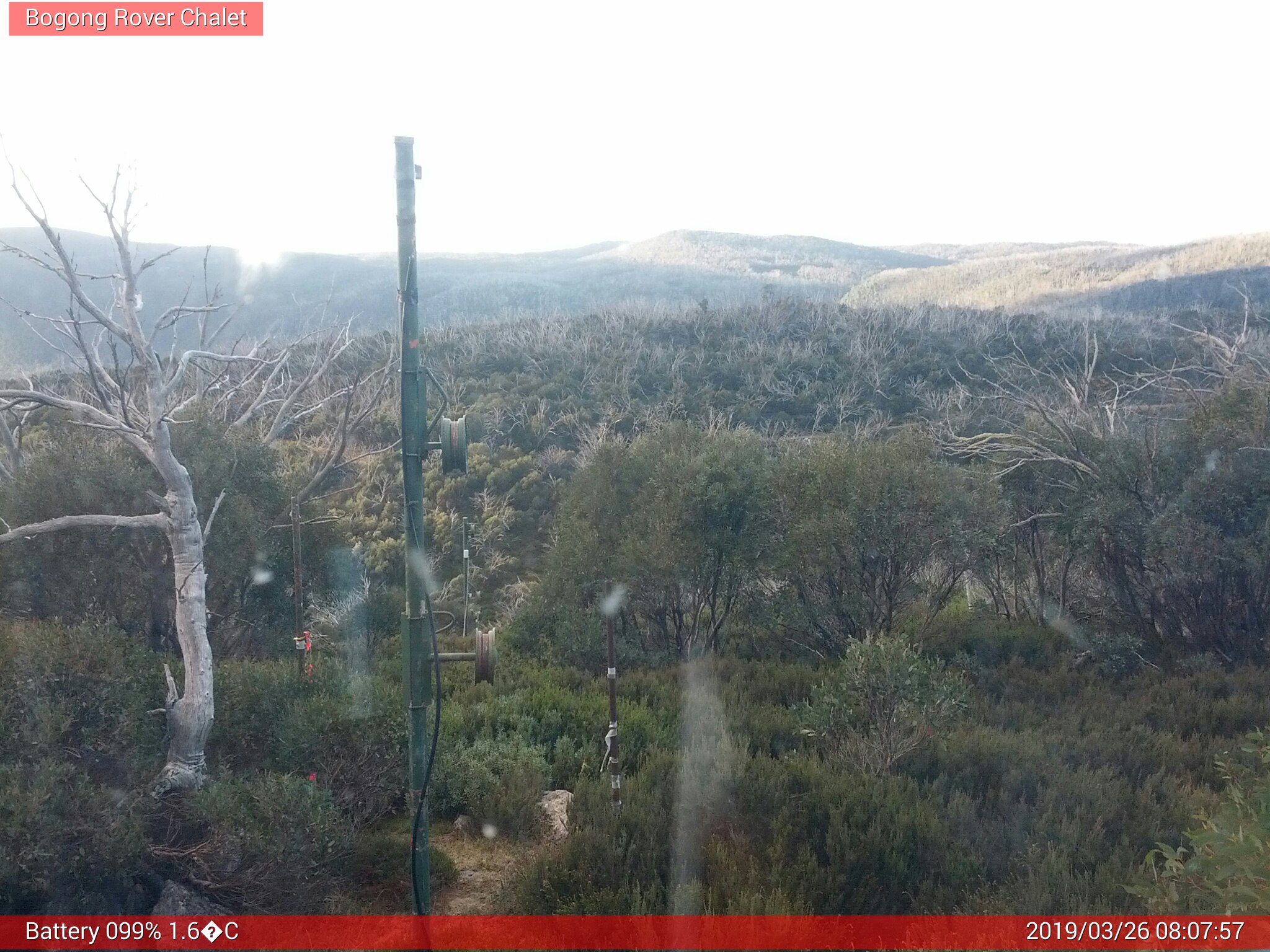 Bogong Web Cam 8:07am Tuesday 26th of March 2019