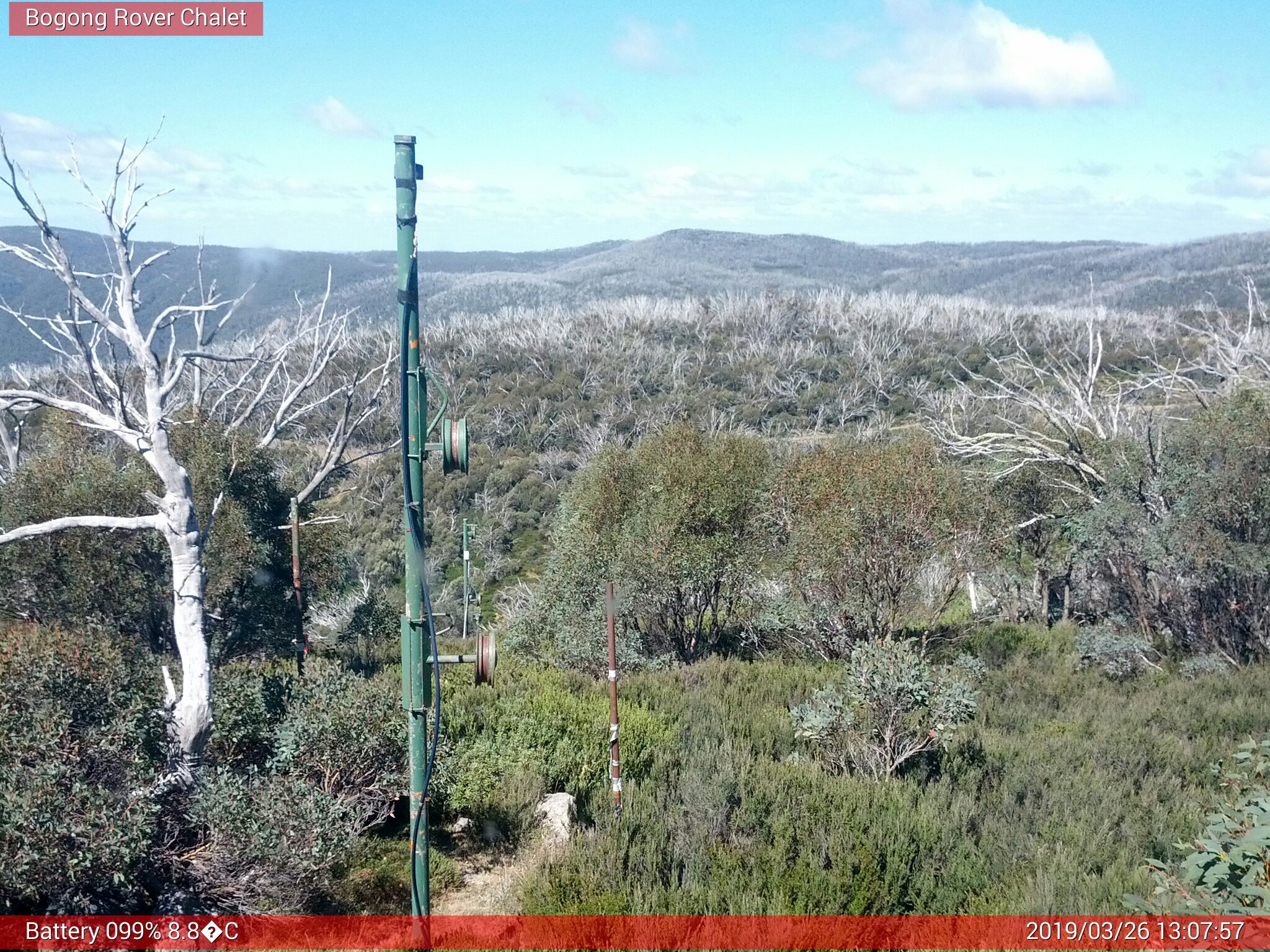 Bogong Web Cam 1:07pm Tuesday 26th of March 2019