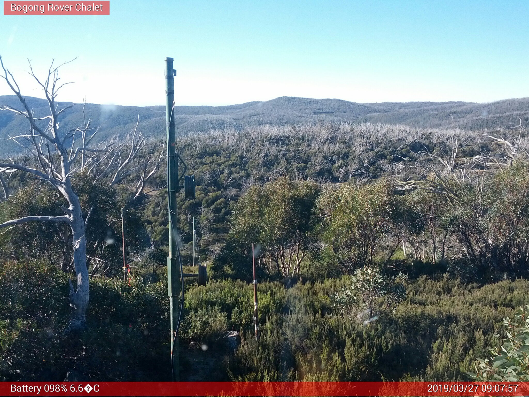 Bogong Web Cam 9:07am Wednesday 27th of March 2019