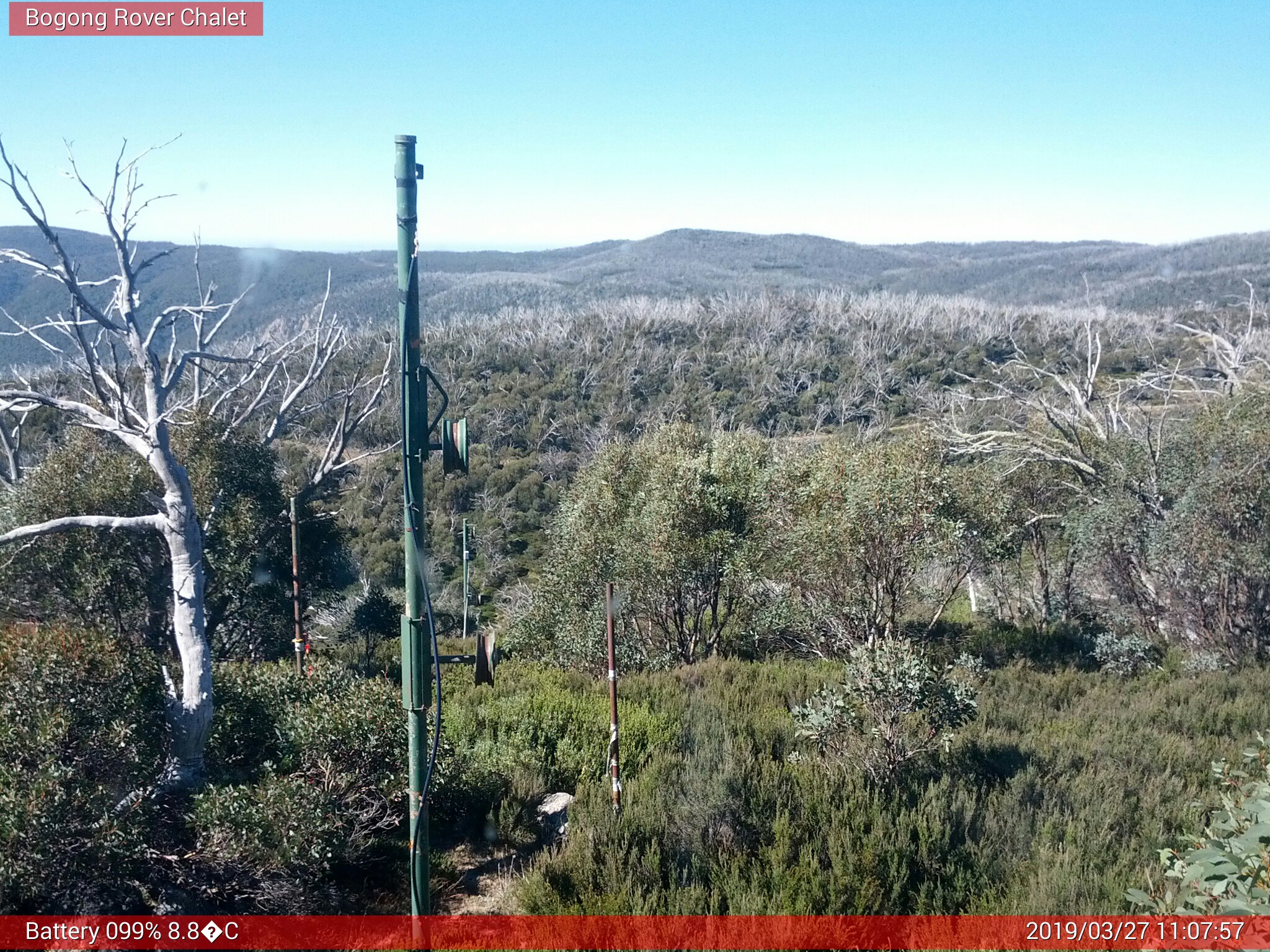 Bogong Web Cam 11:07am Wednesday 27th of March 2019