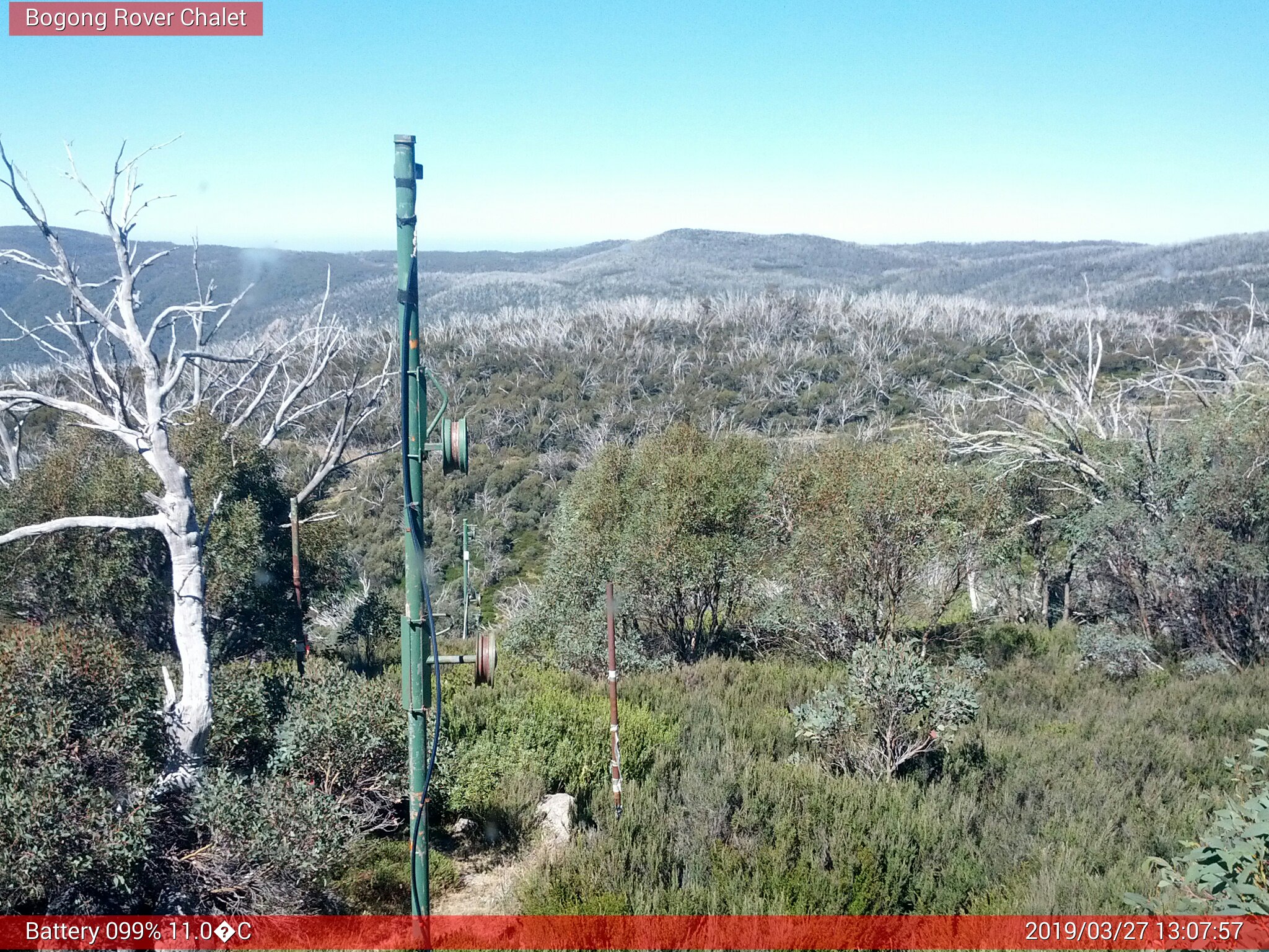 Bogong Web Cam 1:07pm Wednesday 27th of March 2019