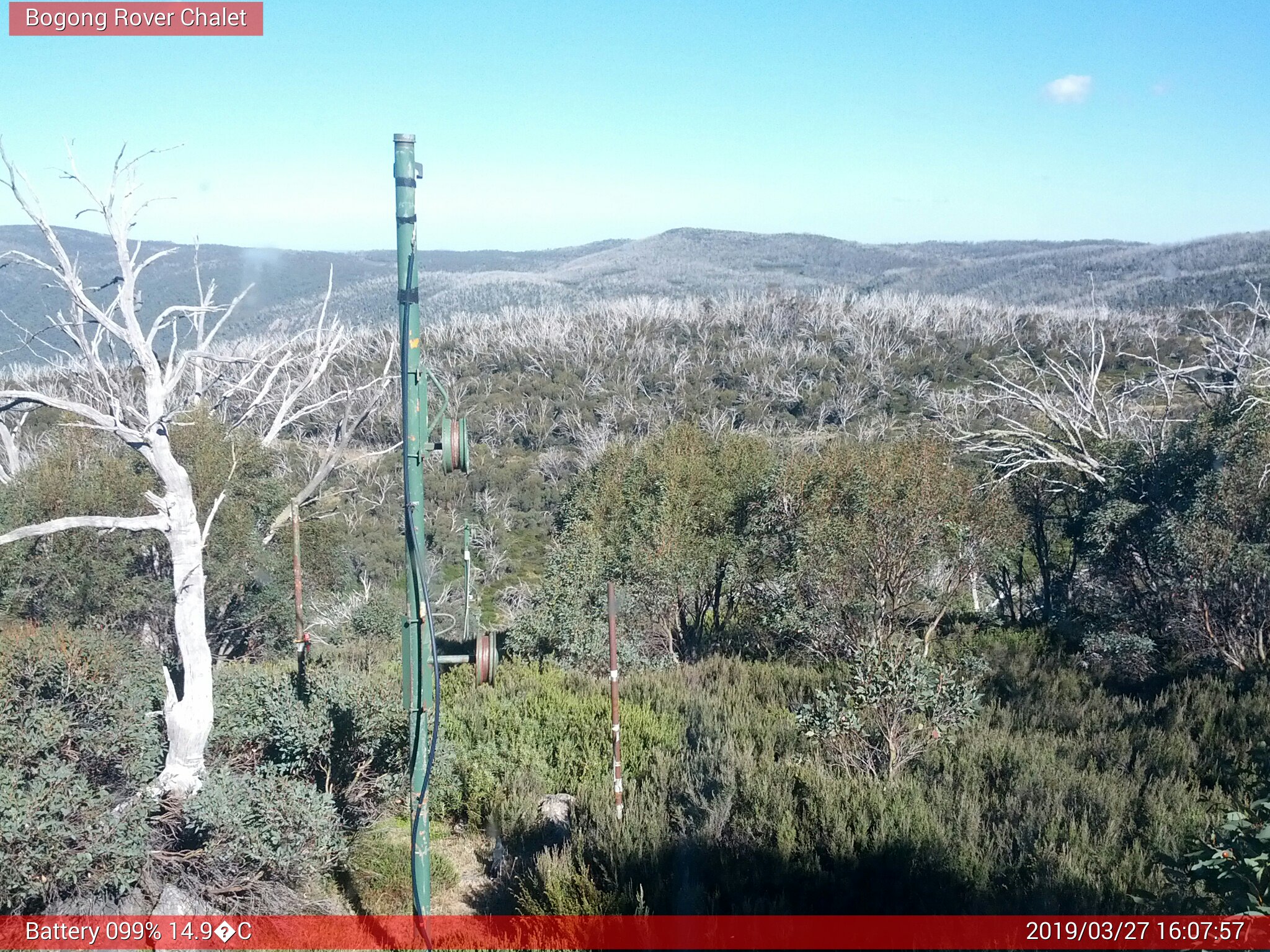 Bogong Web Cam 4:07pm Wednesday 27th of March 2019