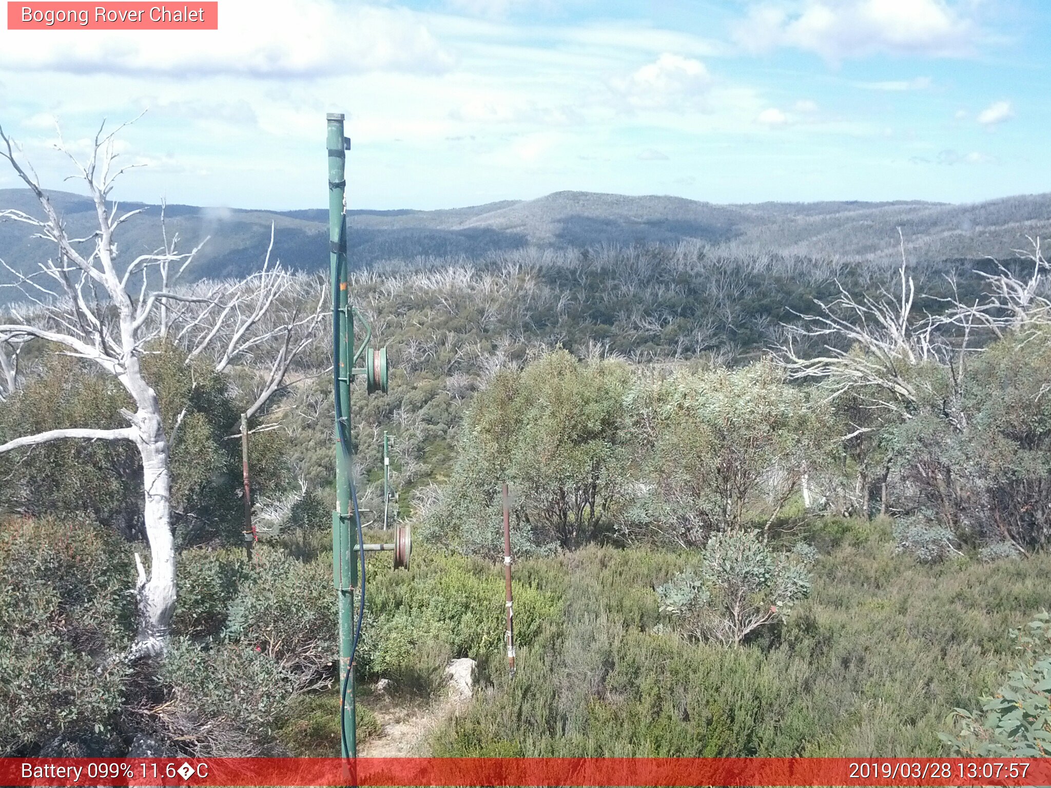 Bogong Web Cam 1:07pm Thursday 28th of March 2019