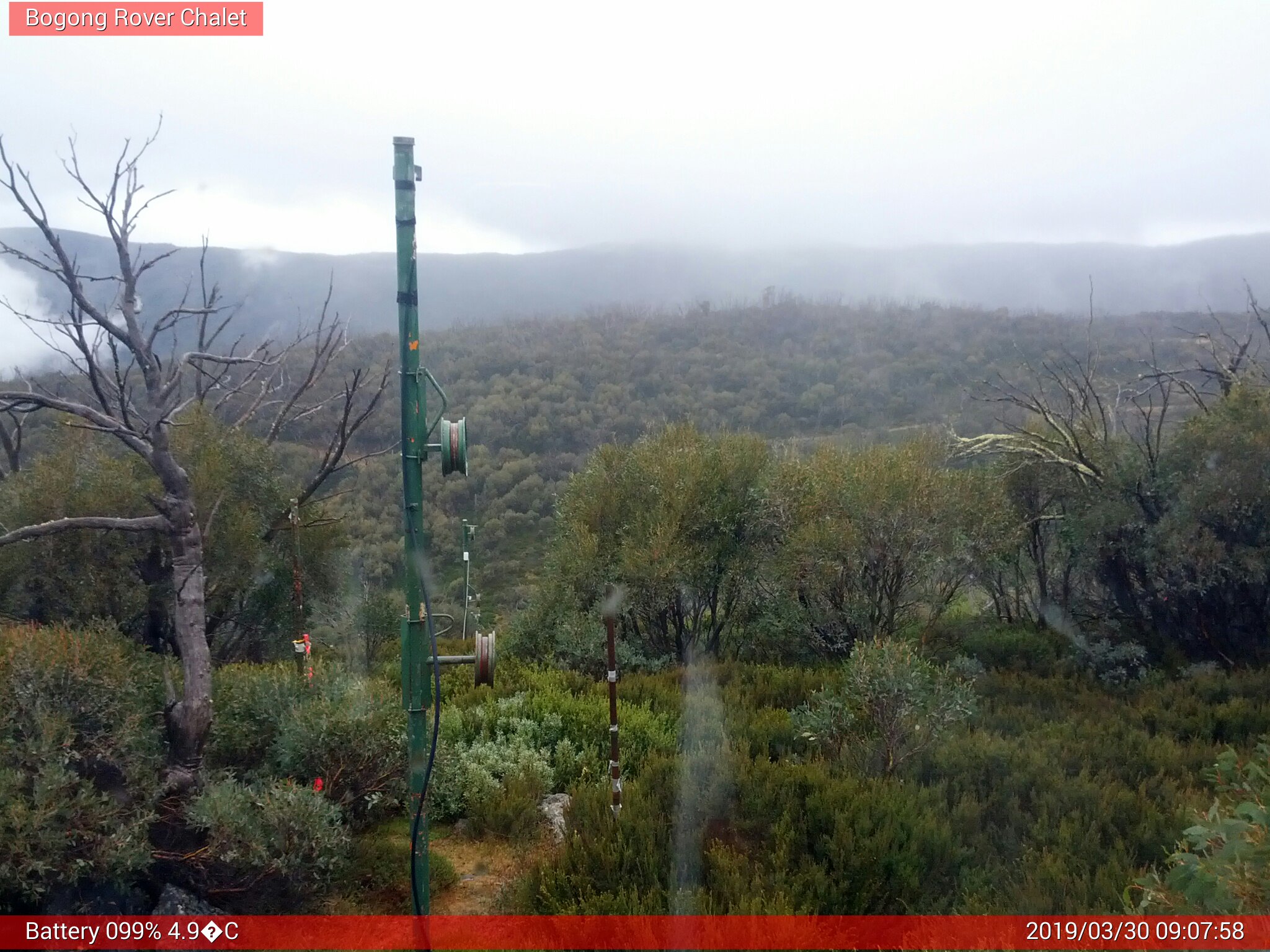 Bogong Web Cam 9:07am Saturday 30th of March 2019