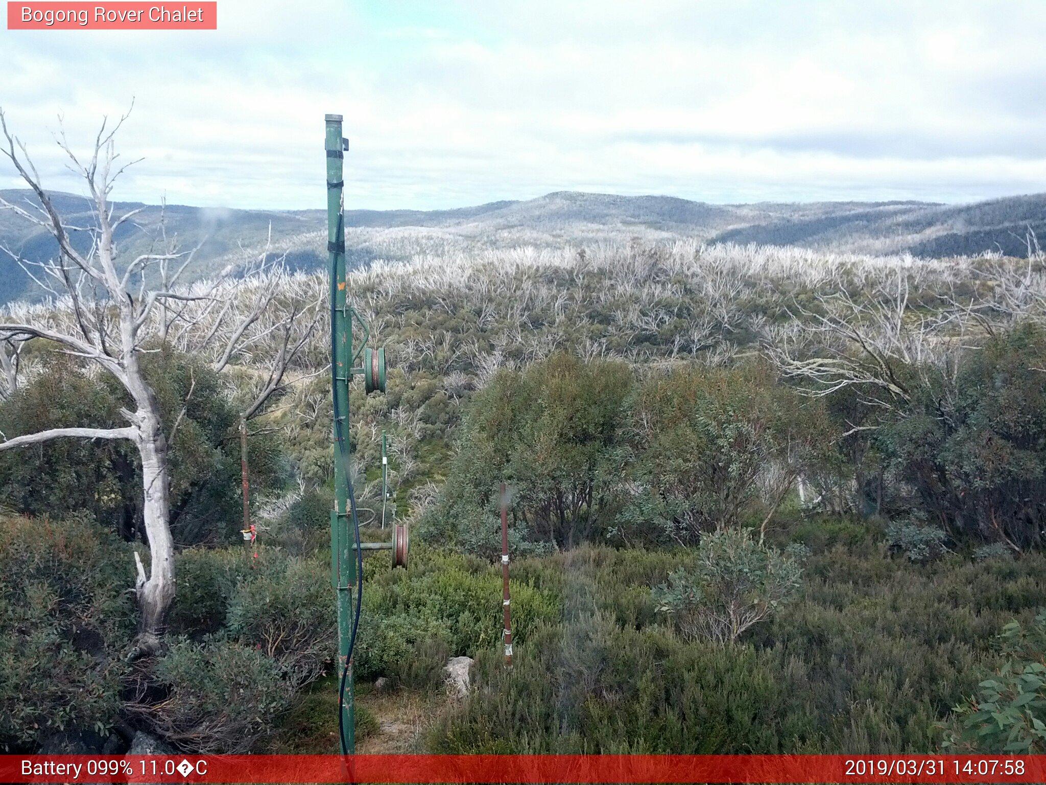 Bogong Web Cam 2:07pm Sunday 31st of March 2019