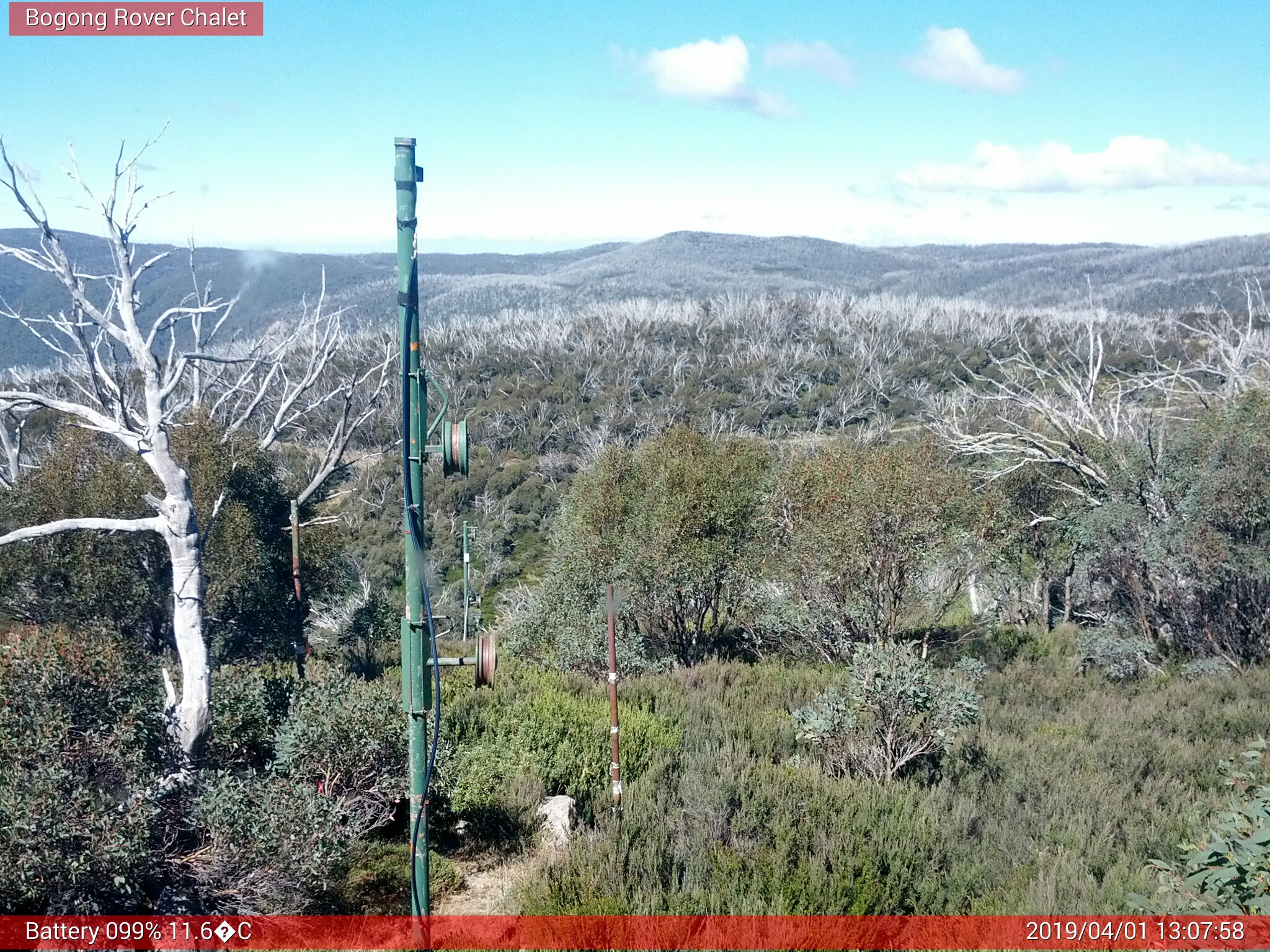 Bogong Web Cam 1:07pm Monday 1st of April 2019