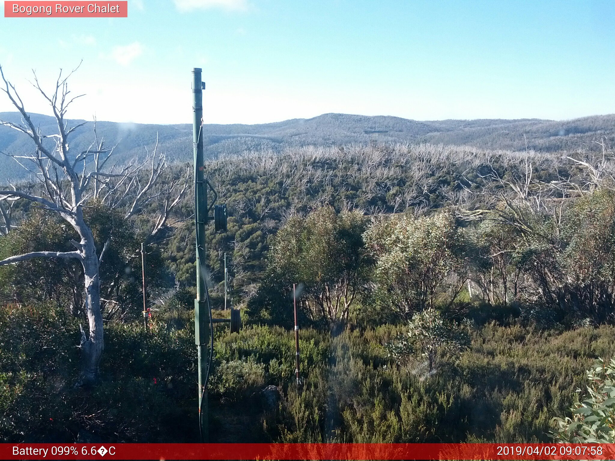 Bogong Web Cam 9:07am Tuesday 2nd of April 2019