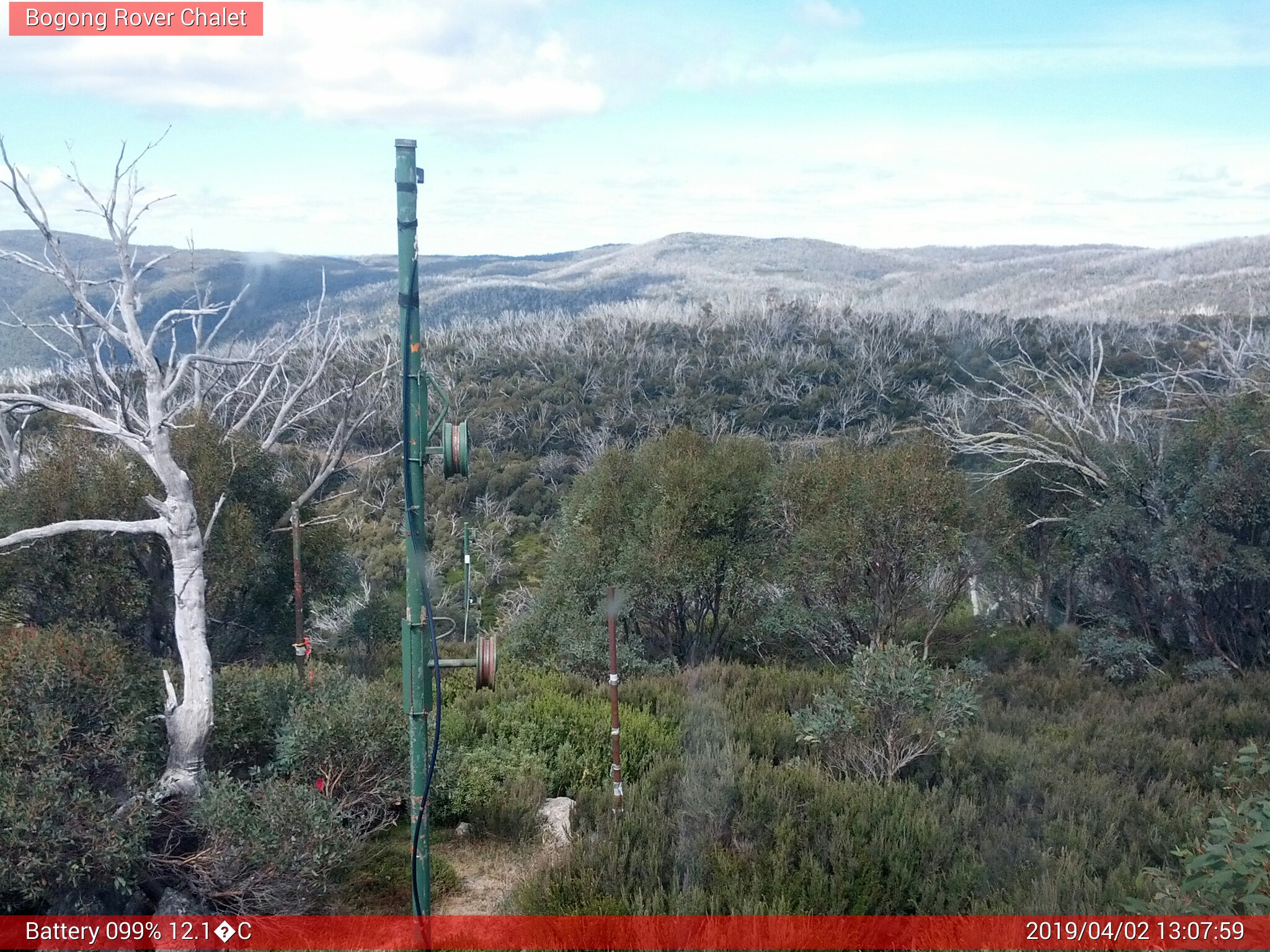 Bogong Web Cam 1:07pm Tuesday 2nd of April 2019