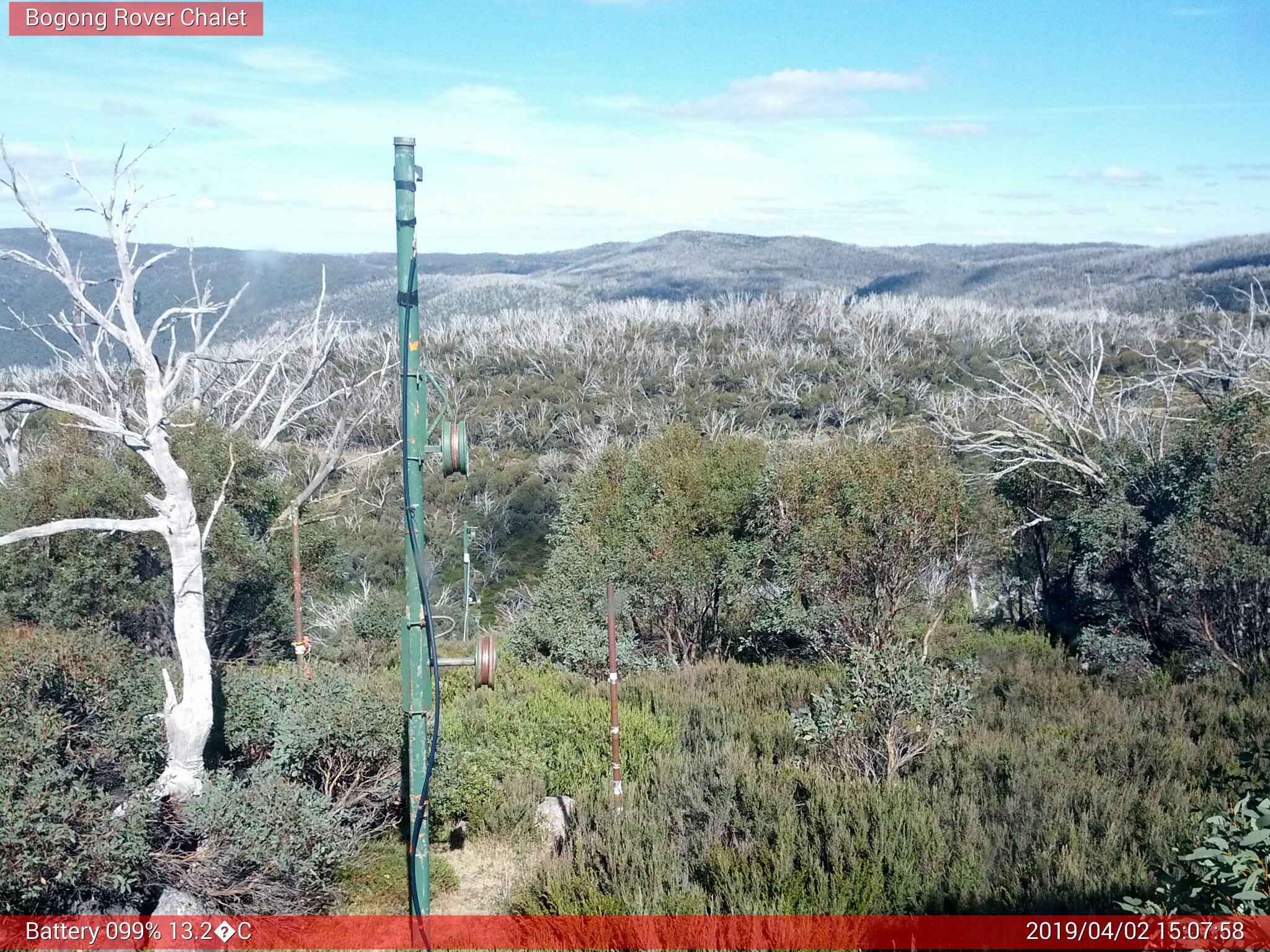 Bogong Web Cam 3:07pm Tuesday 2nd of April 2019