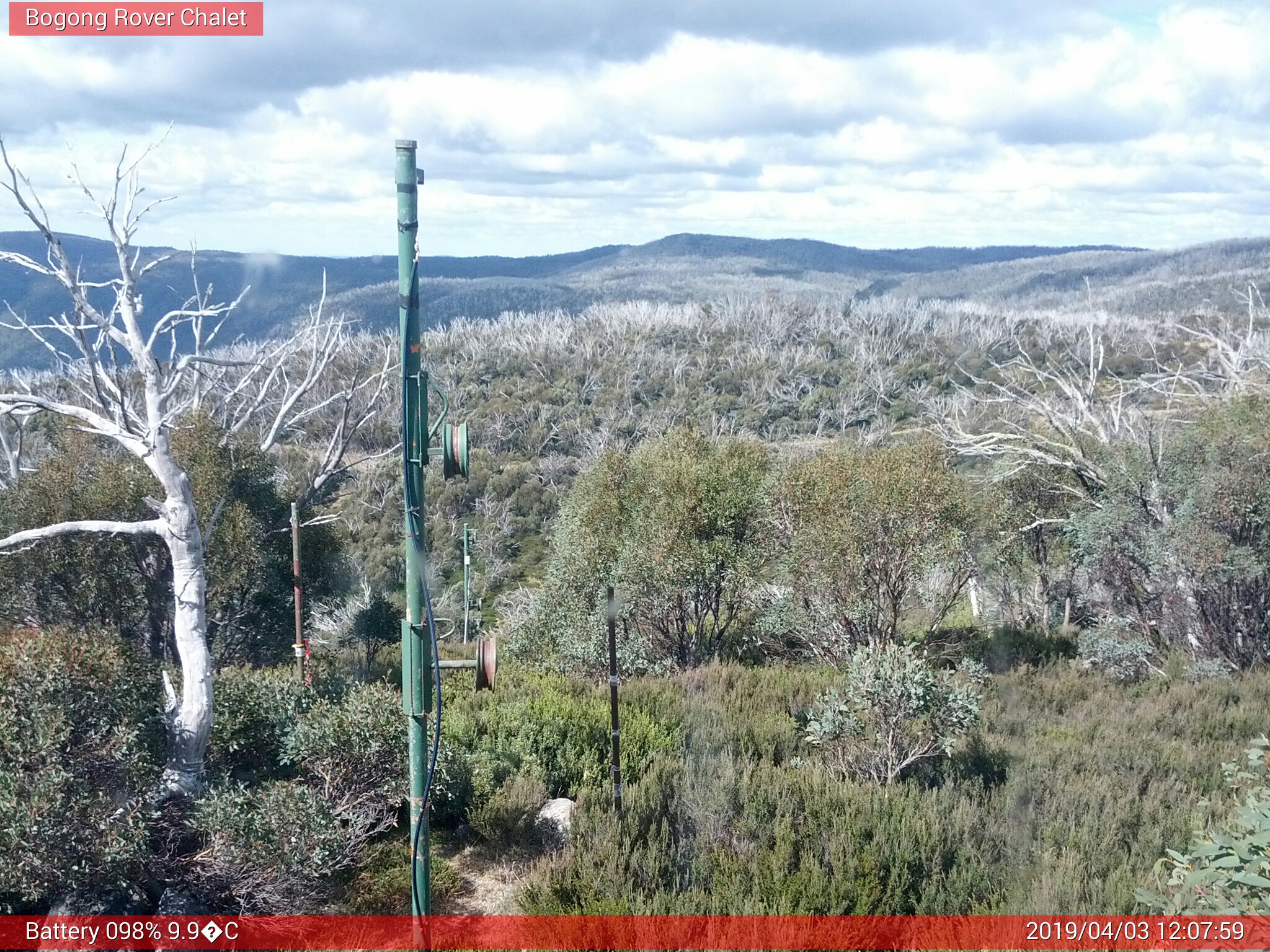 Bogong Web Cam 12:07pm Wednesday 3rd of April 2019