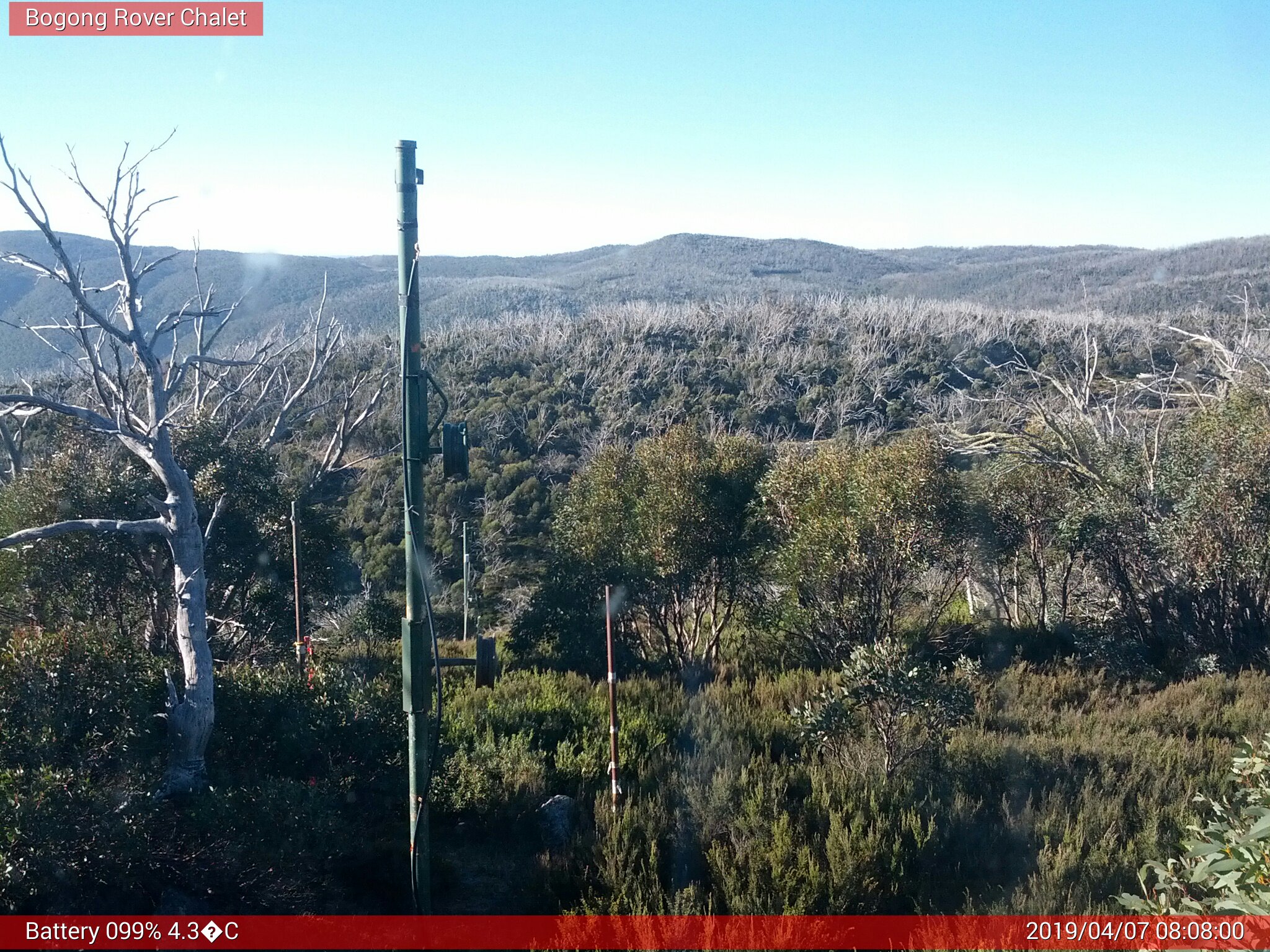 Bogong Web Cam 8:07am Sunday 7th of April 2019