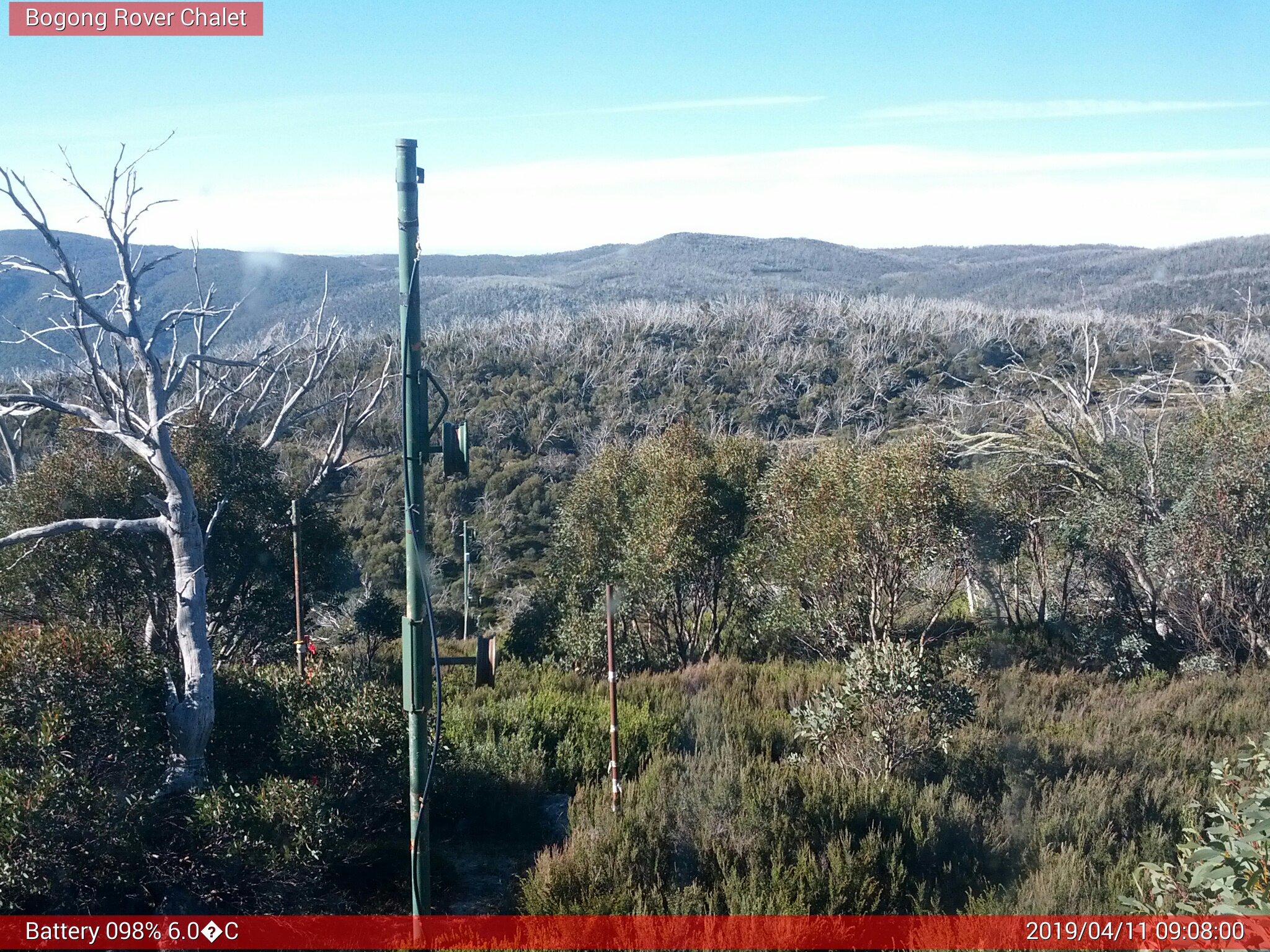 Bogong Web Cam 9:08am Thursday 11th of April 2019