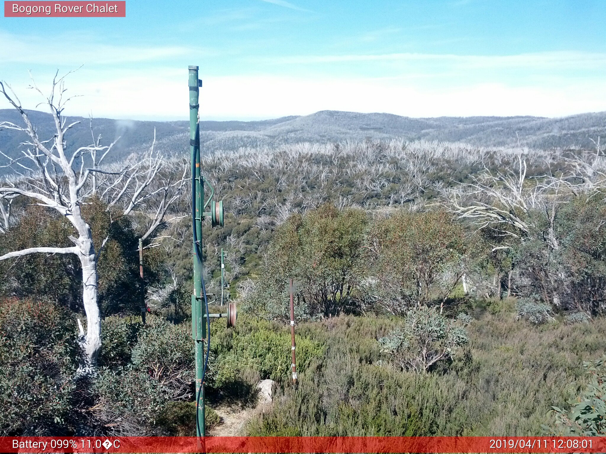 Bogong Web Cam 12:08pm Thursday 11th of April 2019