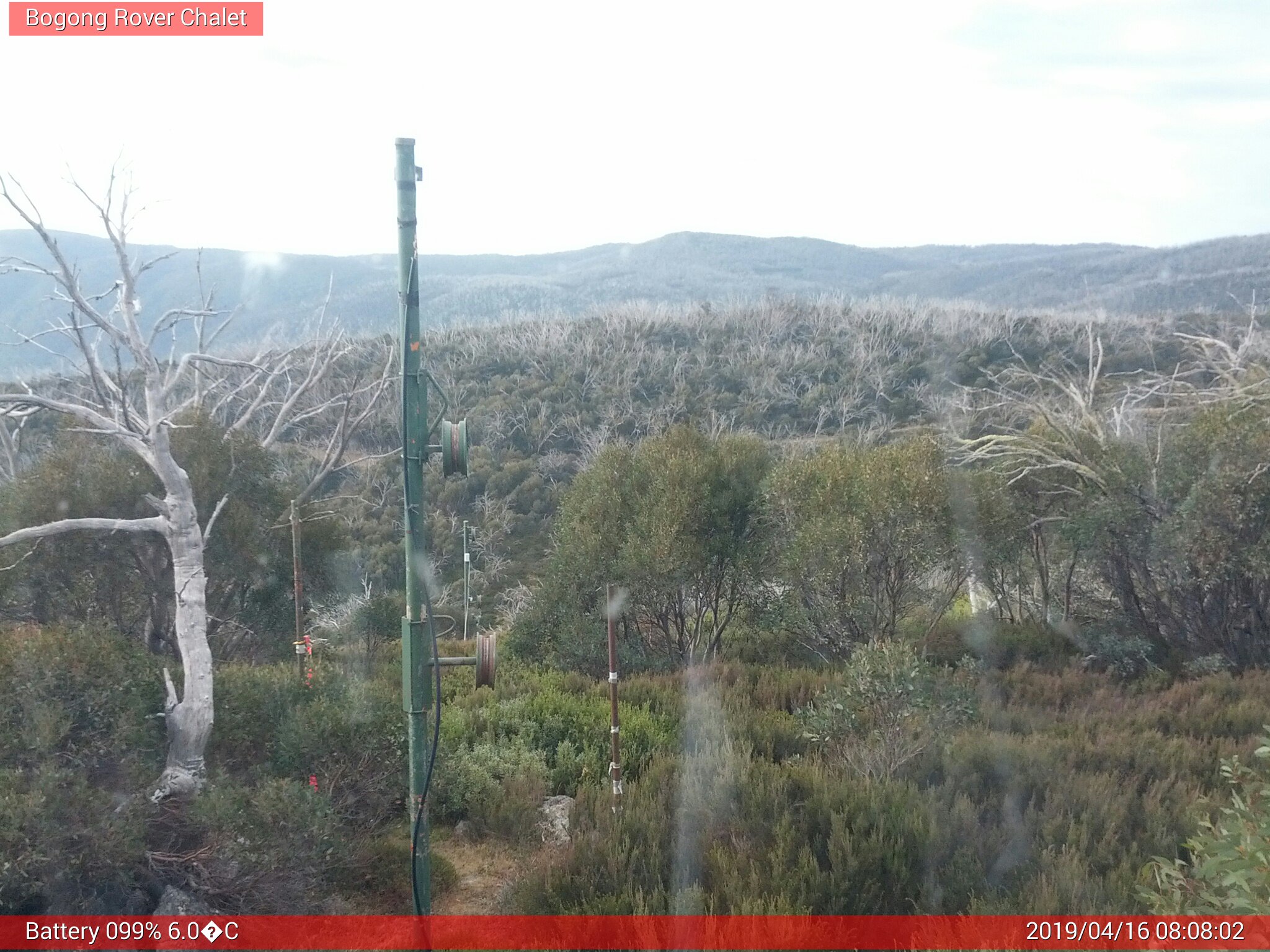 Bogong Web Cam 8:08am Tuesday 16th of April 2019