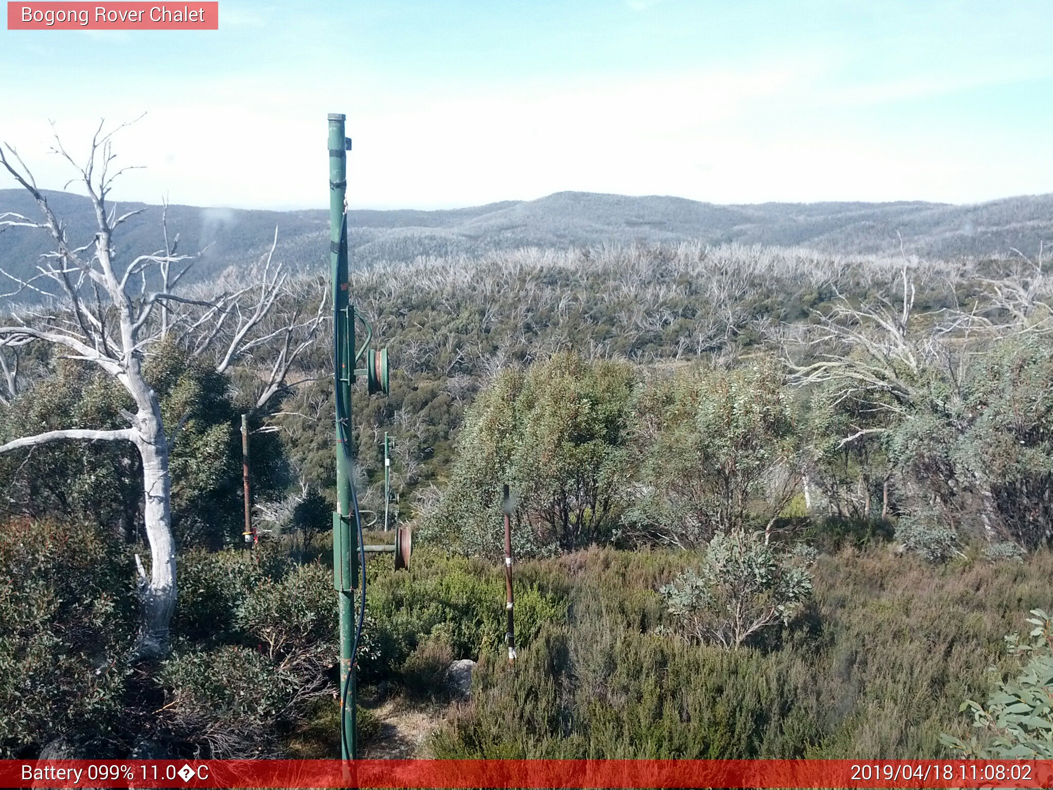 Bogong Web Cam 11:08am Thursday 18th of April 2019