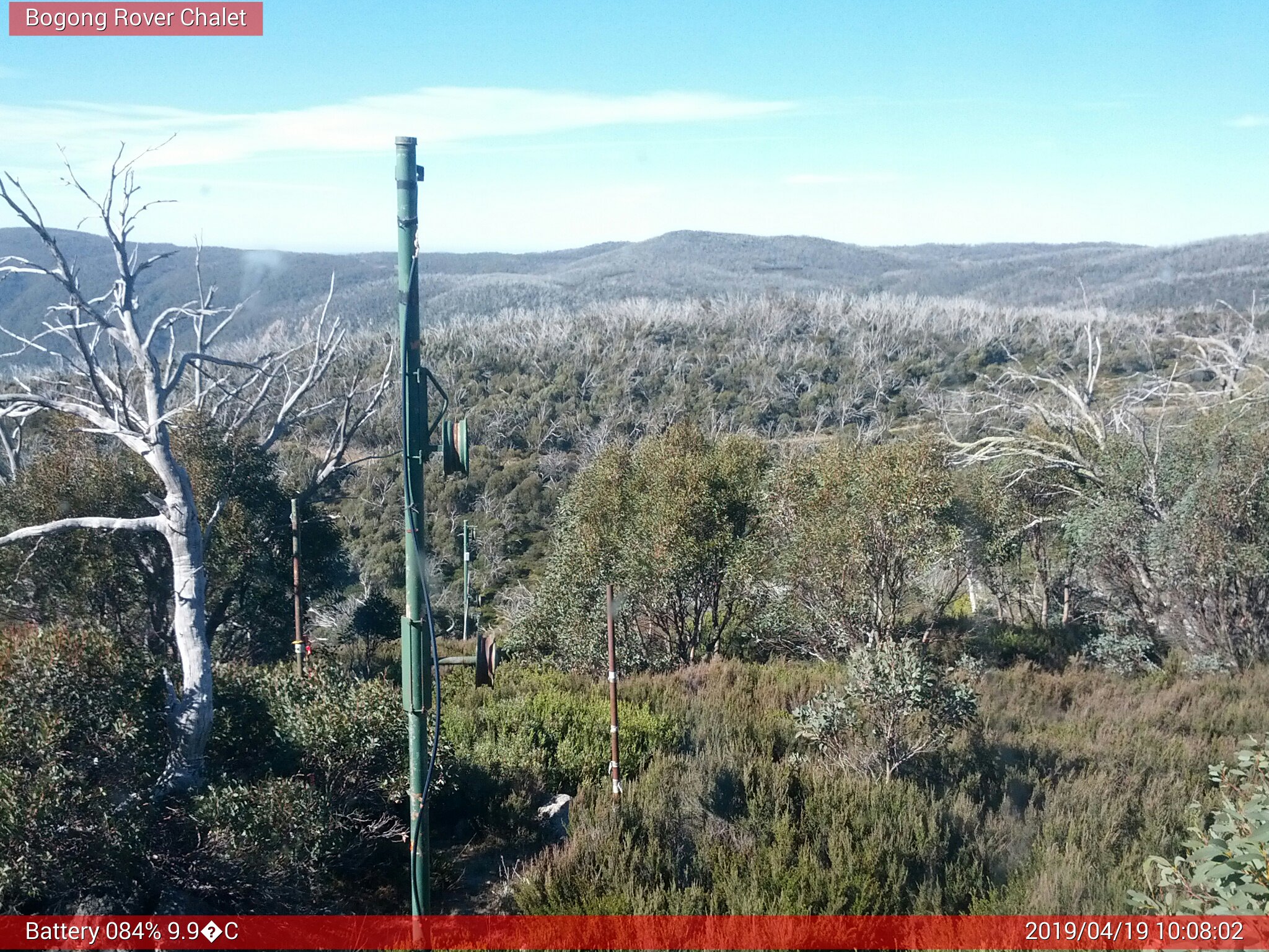 Bogong Web Cam 10:08am Friday 19th of April 2019