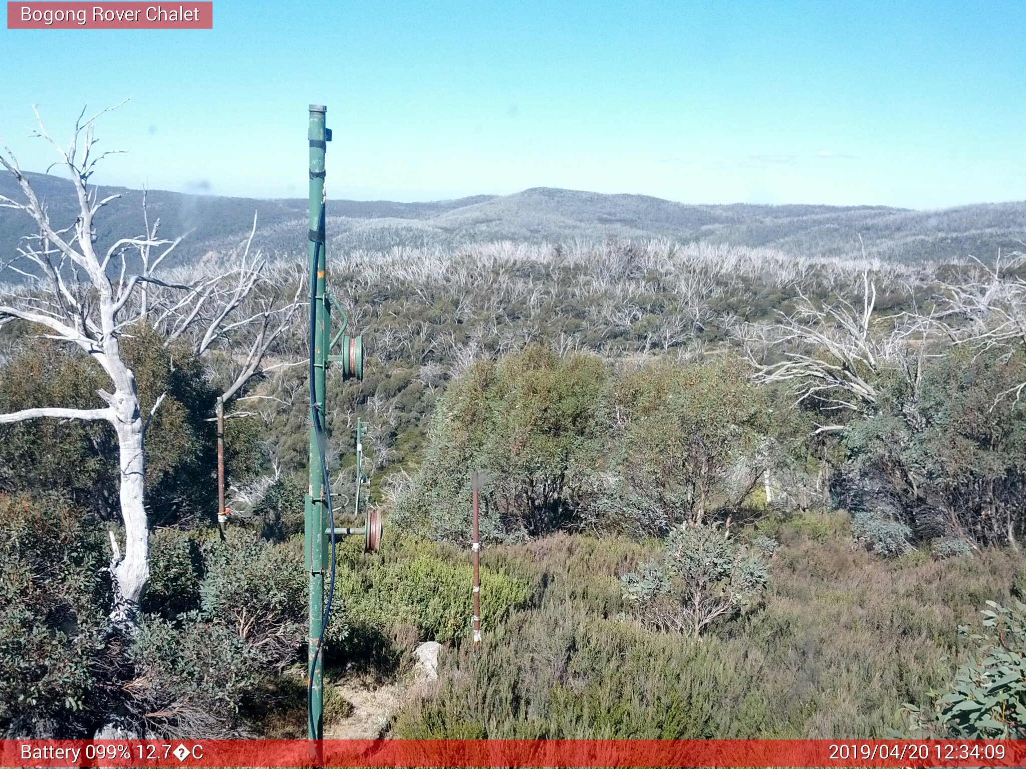 Bogong Web Cam 12:34pm Saturday 20th of April 2019