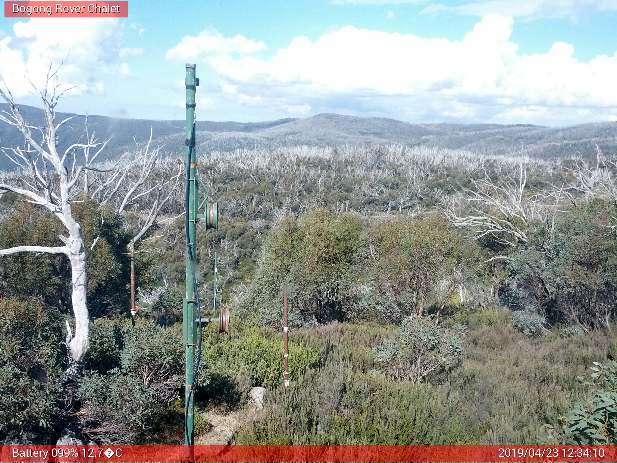 Bogong Web Cam 12:34pm Tuesday 23rd of April 2019