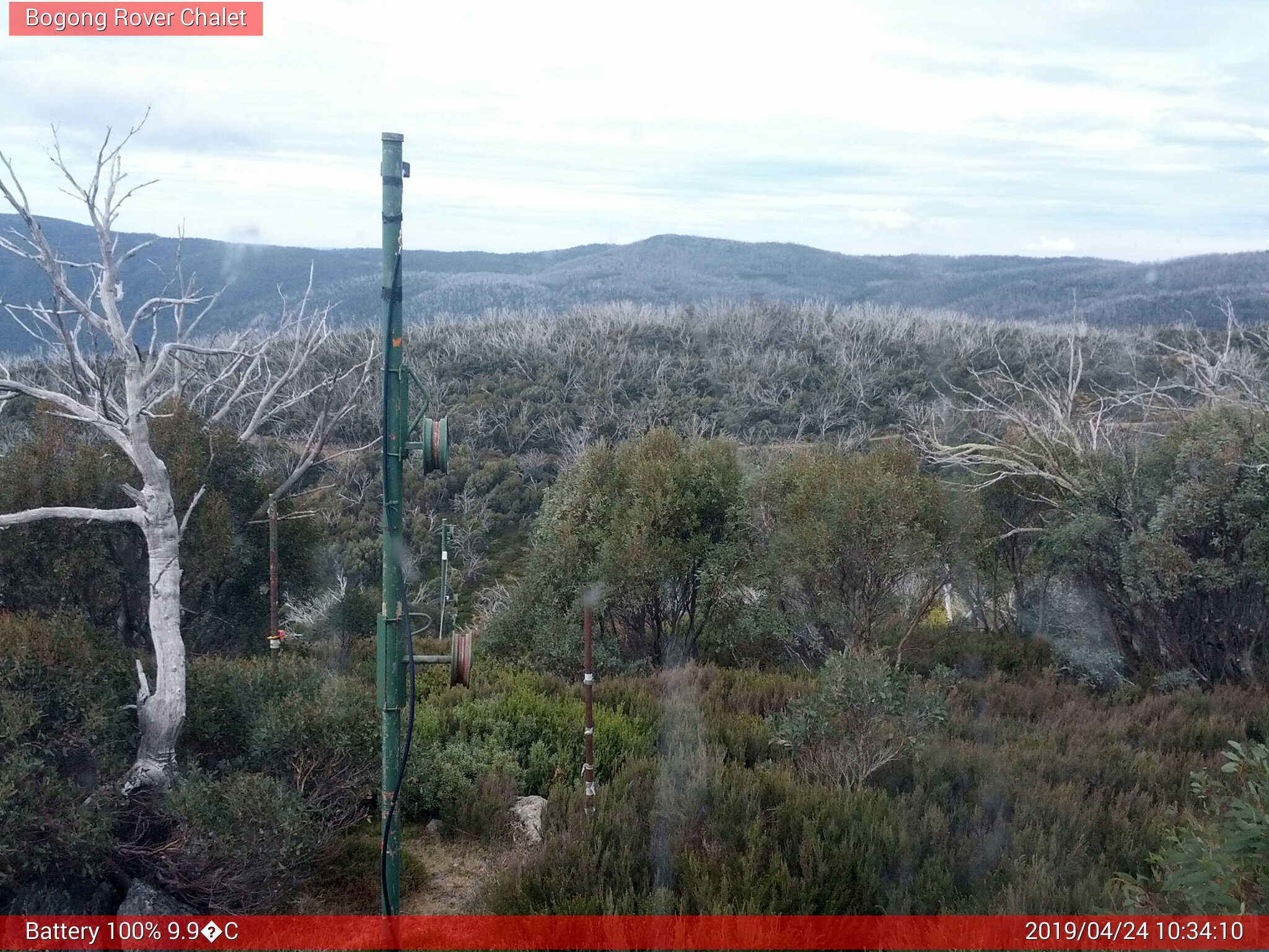 Bogong Web Cam 10:34am Wednesday 24th of April 2019