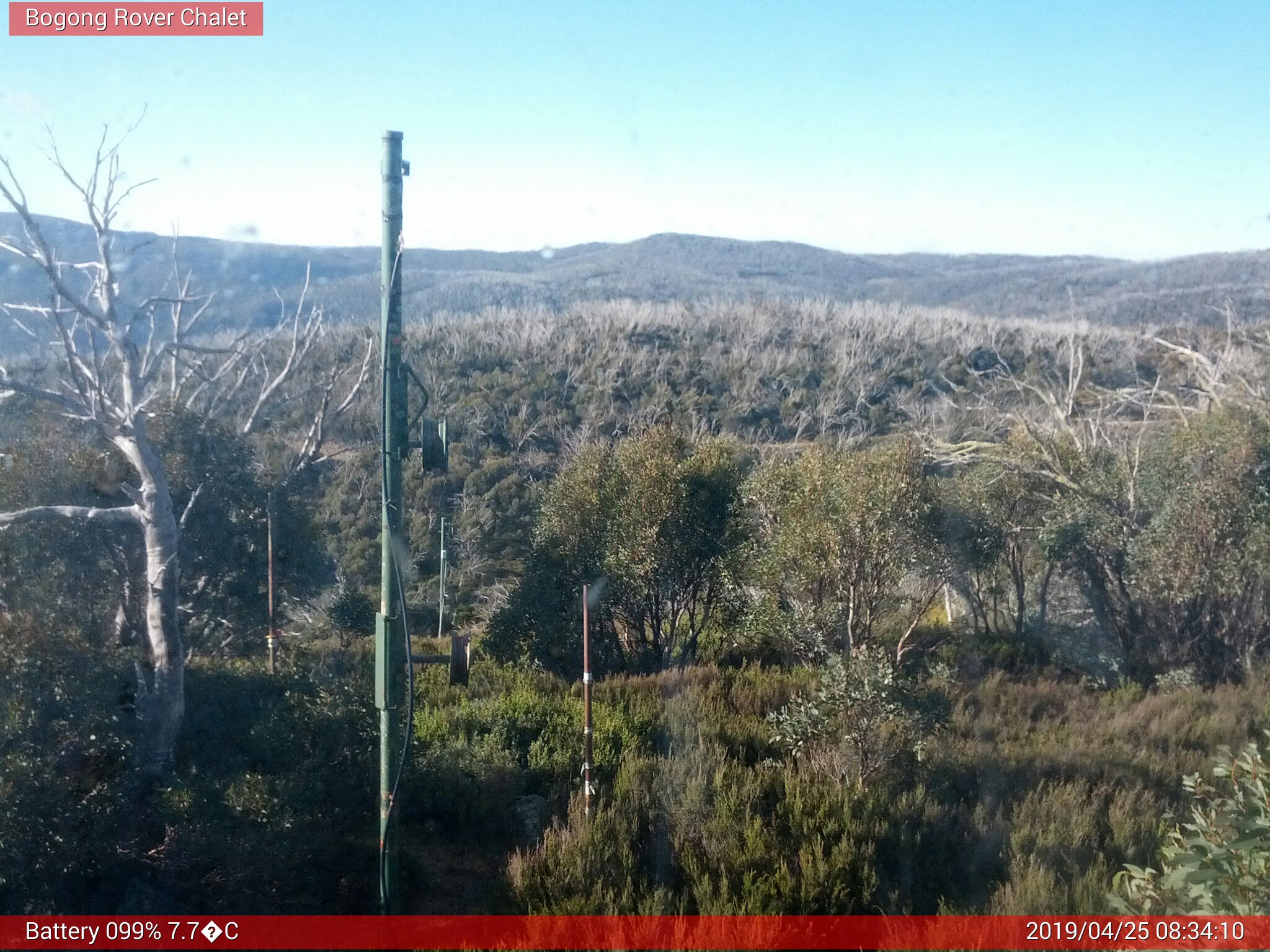 Bogong Web Cam 8:34am Thursday 25th of April 2019