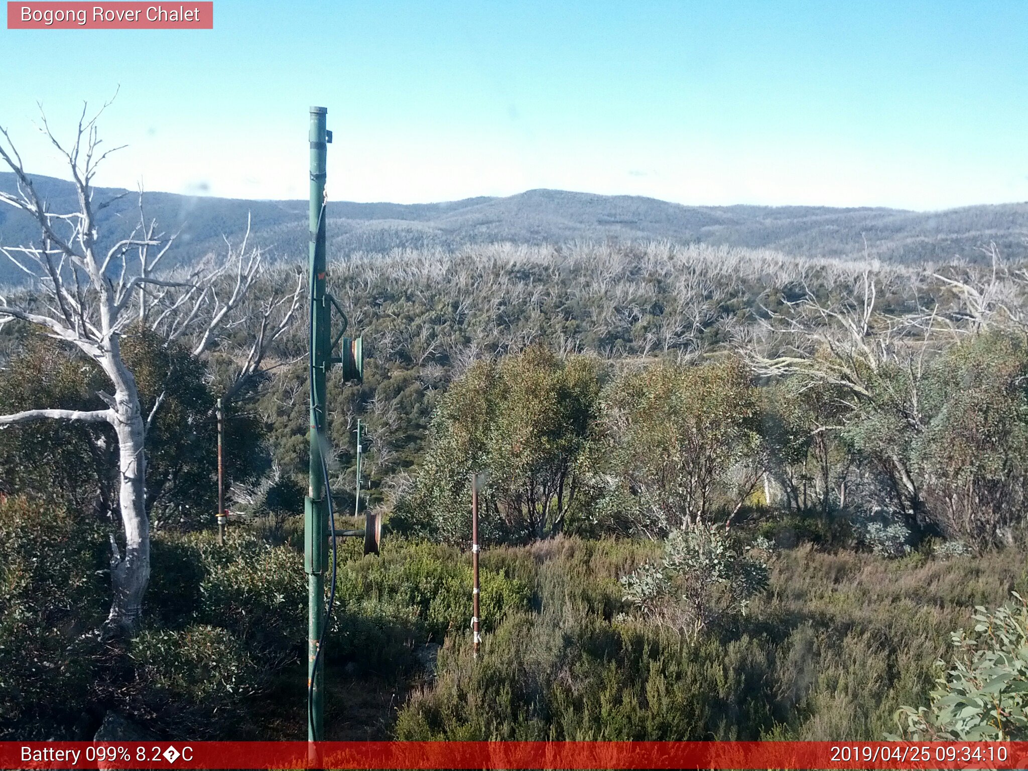 Bogong Web Cam 9:34am Thursday 25th of April 2019