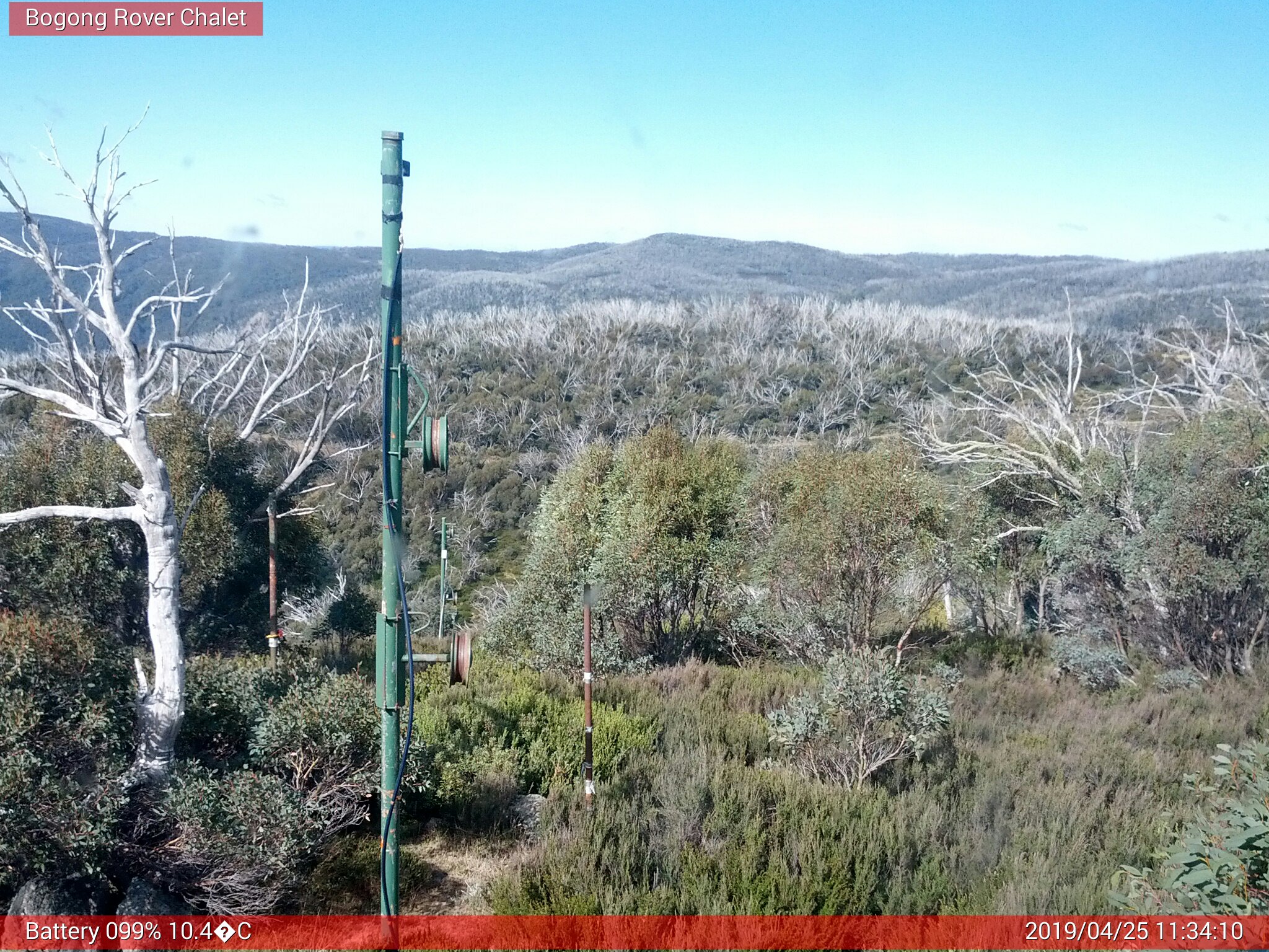 Bogong Web Cam 11:34am Thursday 25th of April 2019