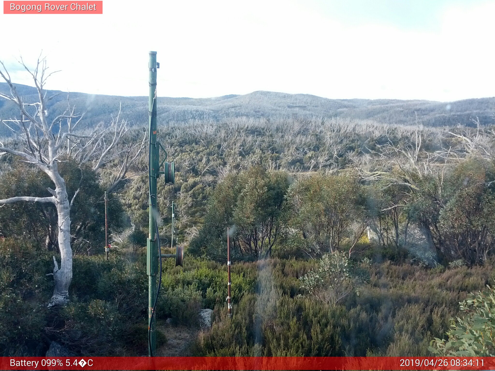 Bogong Web Cam 8:34am Friday 26th of April 2019