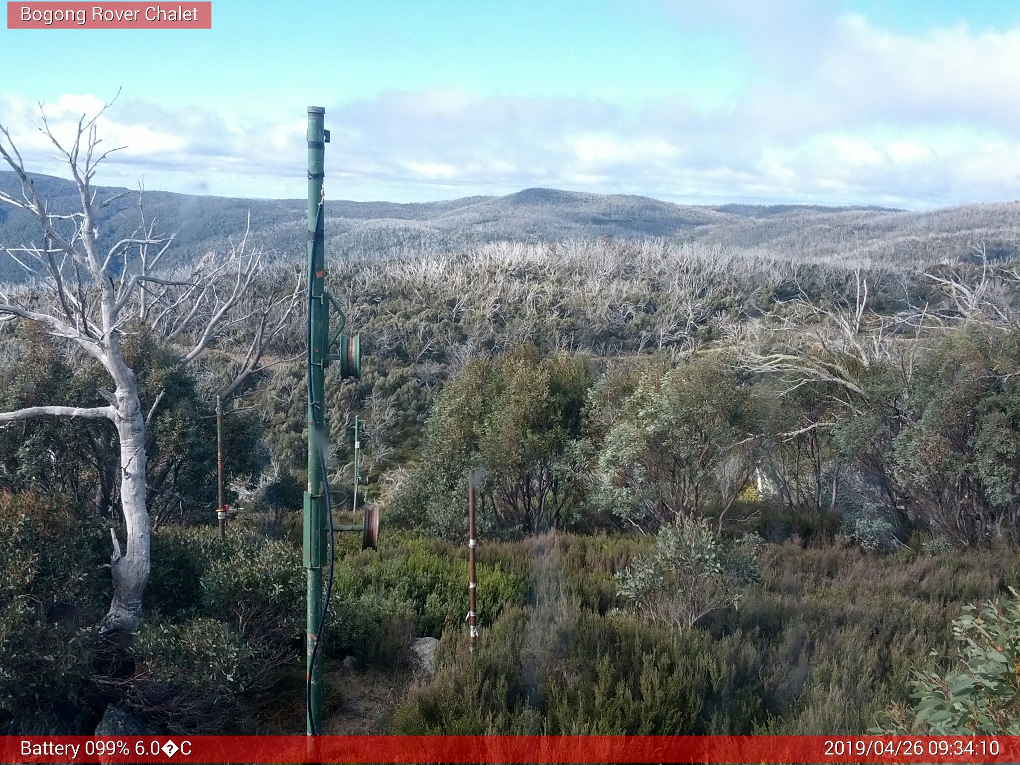 Bogong Web Cam 9:34am Friday 26th of April 2019