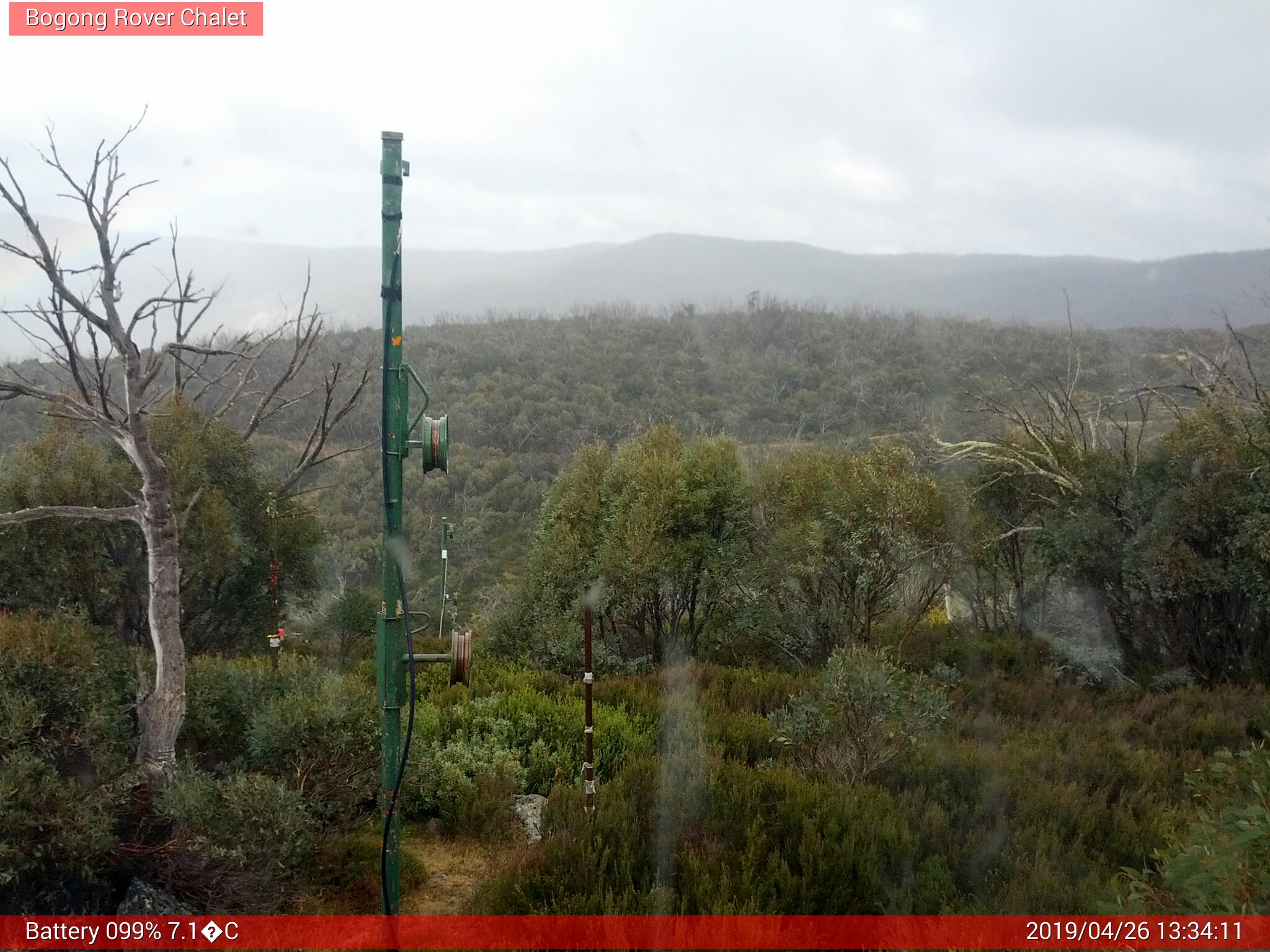 Bogong Web Cam 1:34pm Friday 26th of April 2019