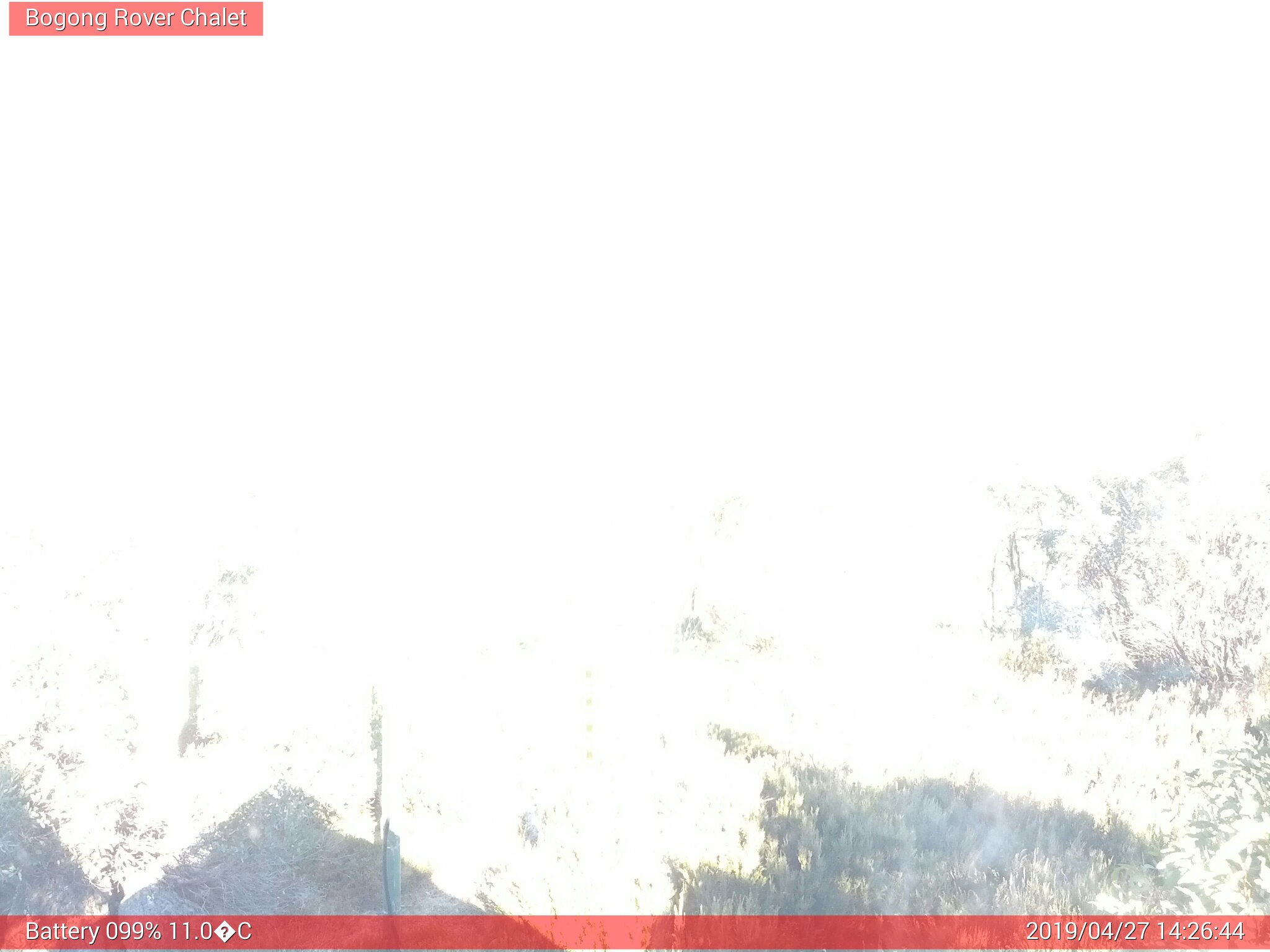 Bogong Web Cam 2:26pm Saturday 27th of April 2019