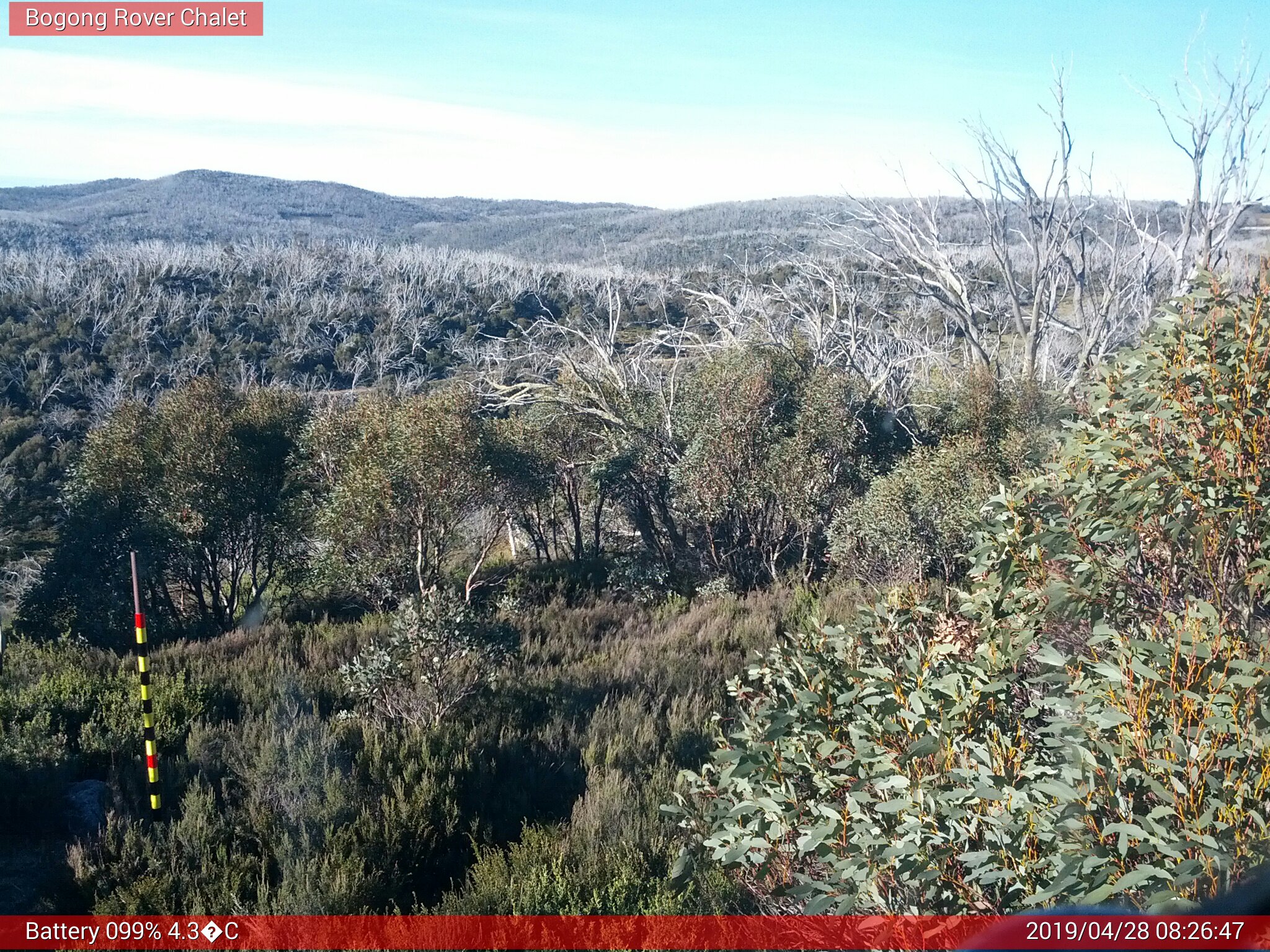 Bogong Web Cam 8:26am Sunday 28th of April 2019