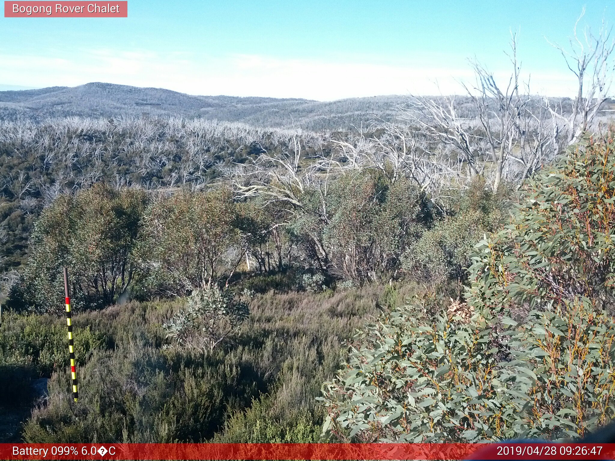 Bogong Web Cam 9:26am Sunday 28th of April 2019