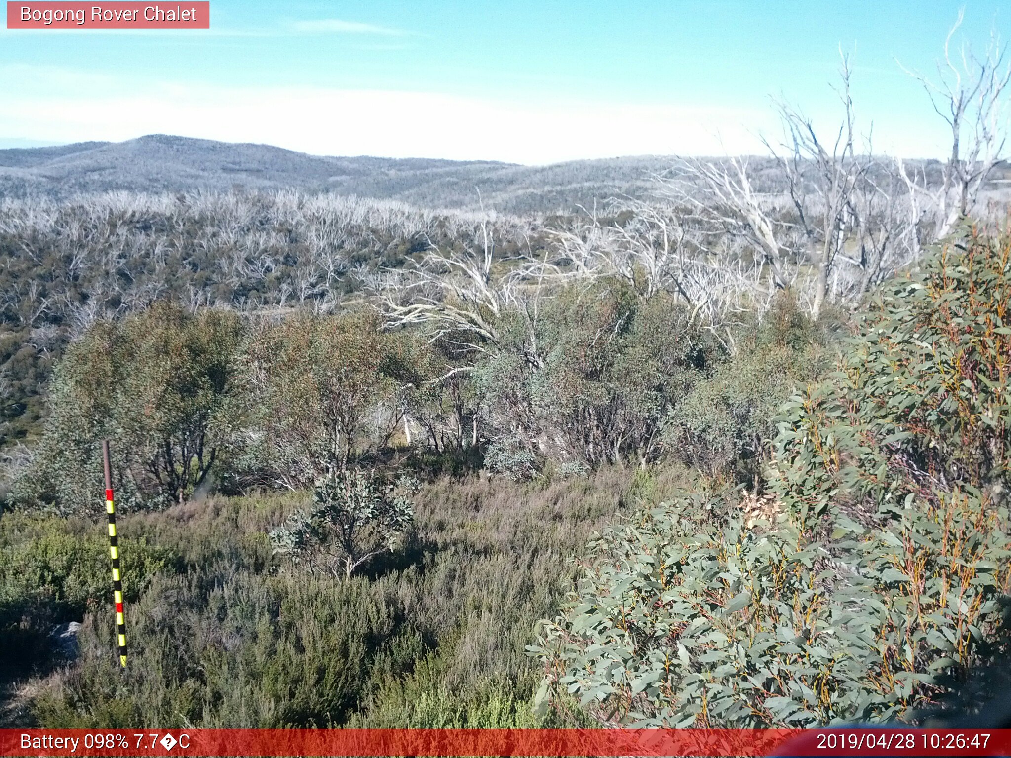 Bogong Web Cam 10:26am Sunday 28th of April 2019