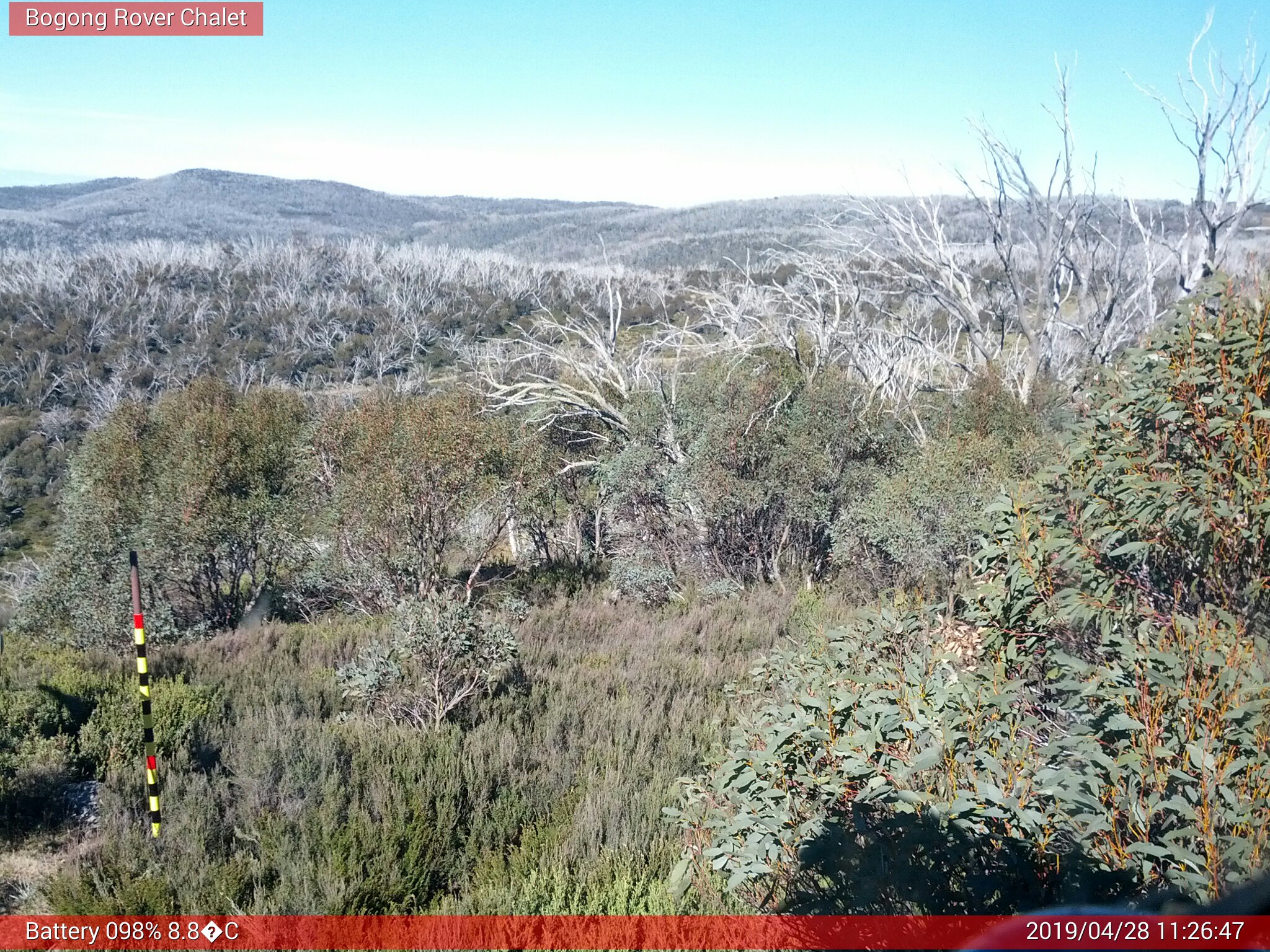 Bogong Web Cam 11:26am Sunday 28th of April 2019