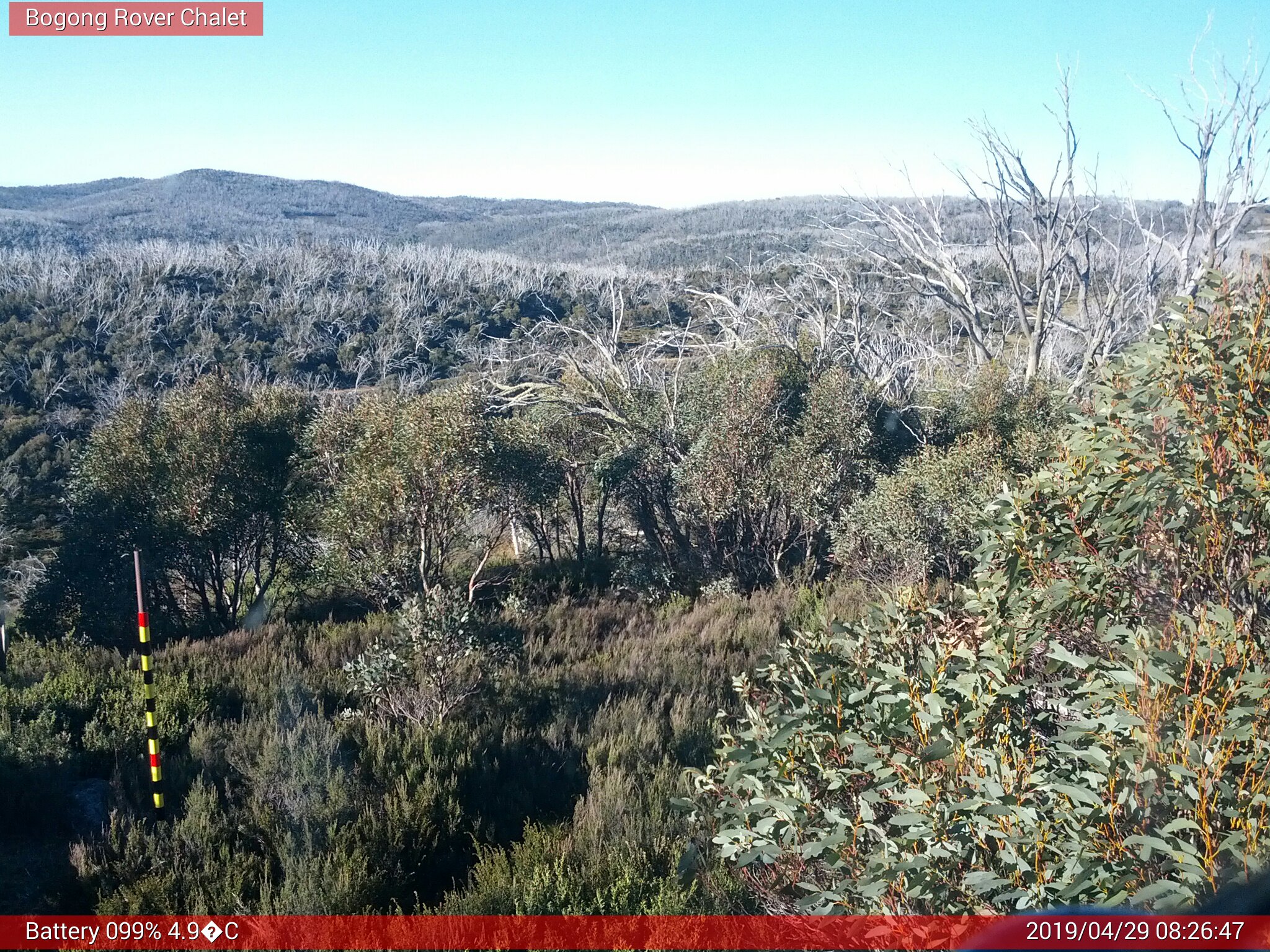 Bogong Web Cam 8:26am Monday 29th of April 2019