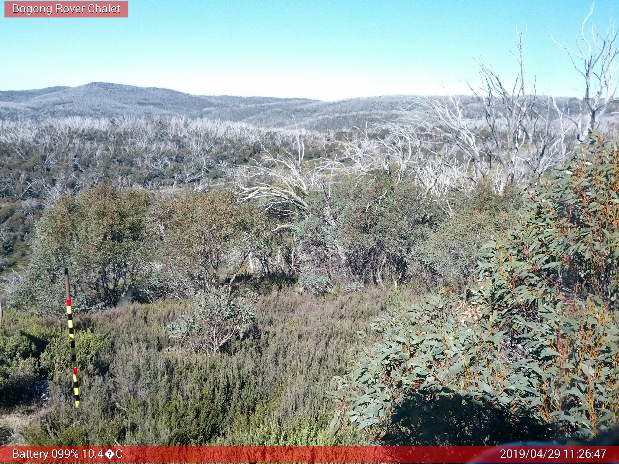 Bogong Web Cam 11:26am Monday 29th of April 2019