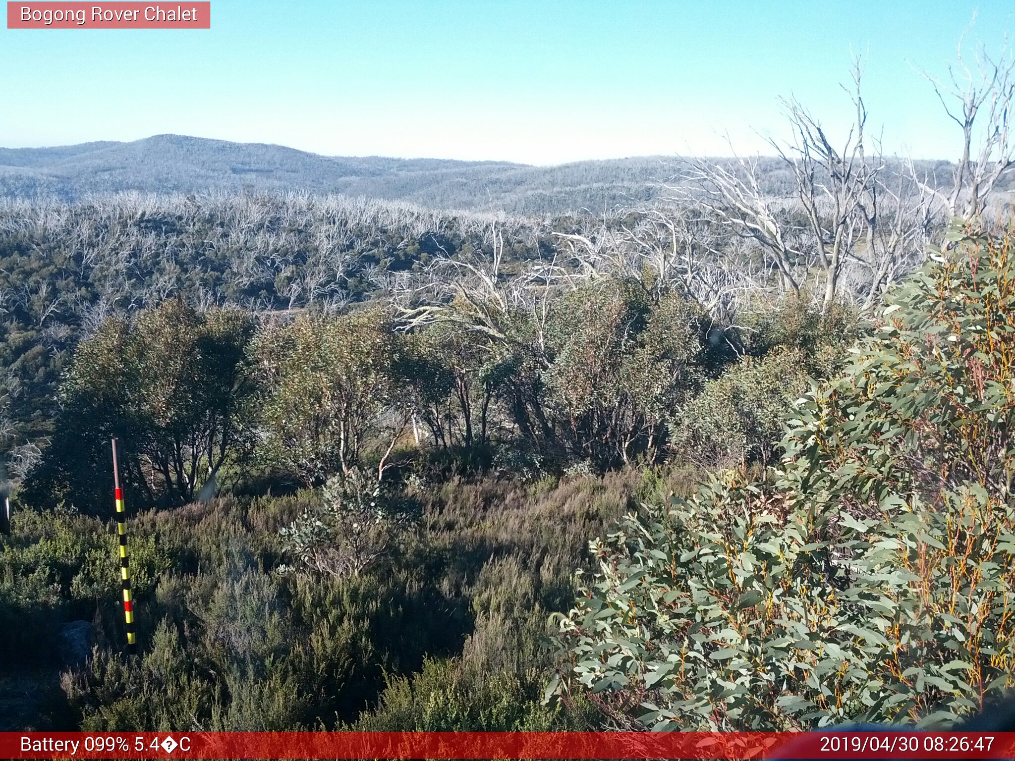 Bogong Web Cam 8:26am Tuesday 30th of April 2019