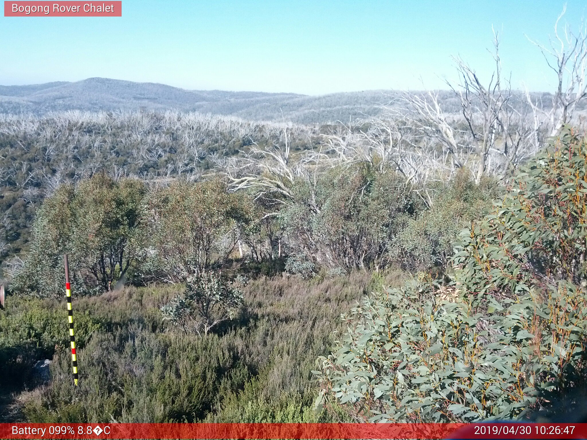 Bogong Web Cam 10:26am Tuesday 30th of April 2019