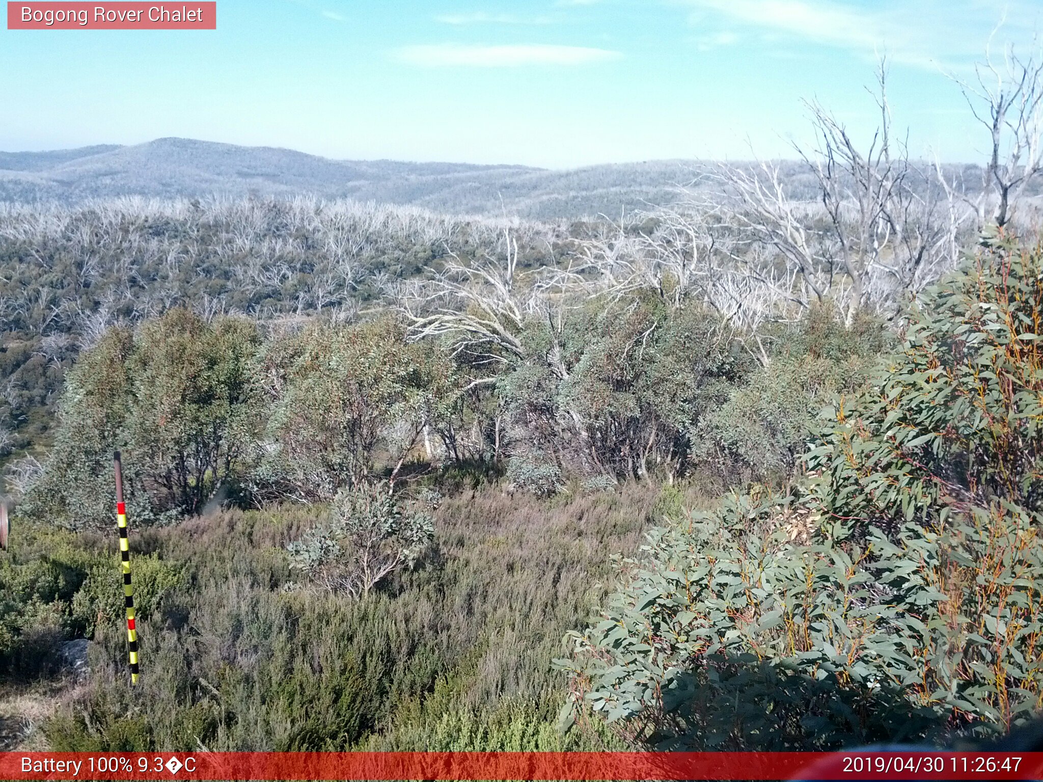 Bogong Web Cam 11:26am Tuesday 30th of April 2019