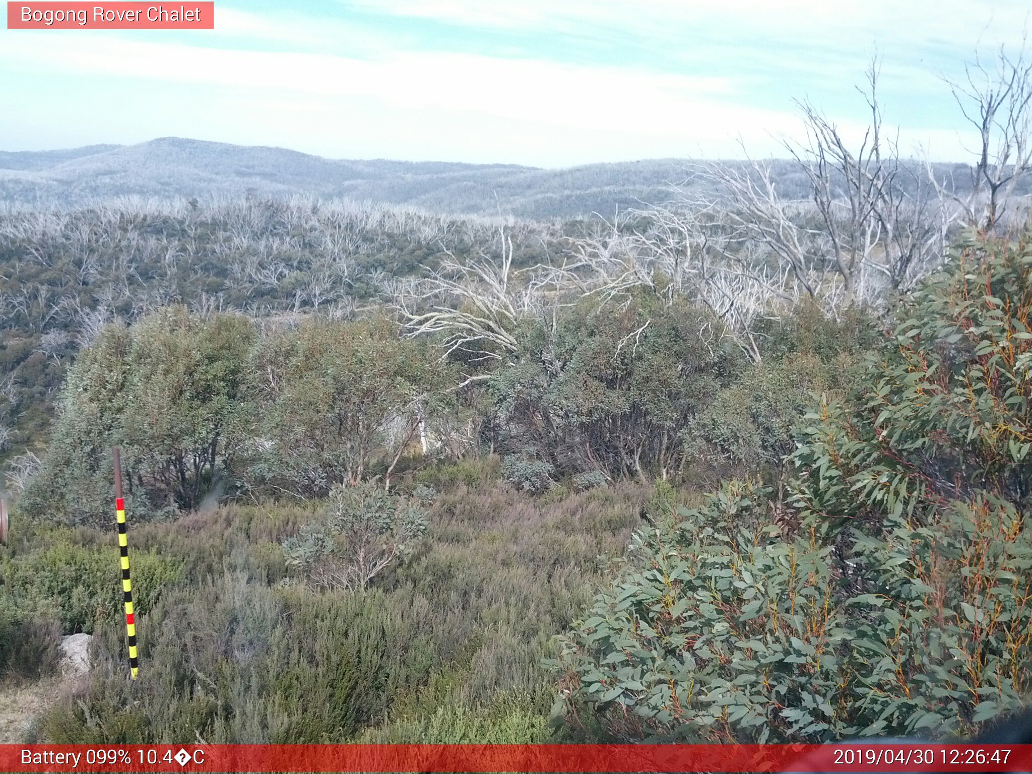 Bogong Web Cam 12:26pm Tuesday 30th of April 2019