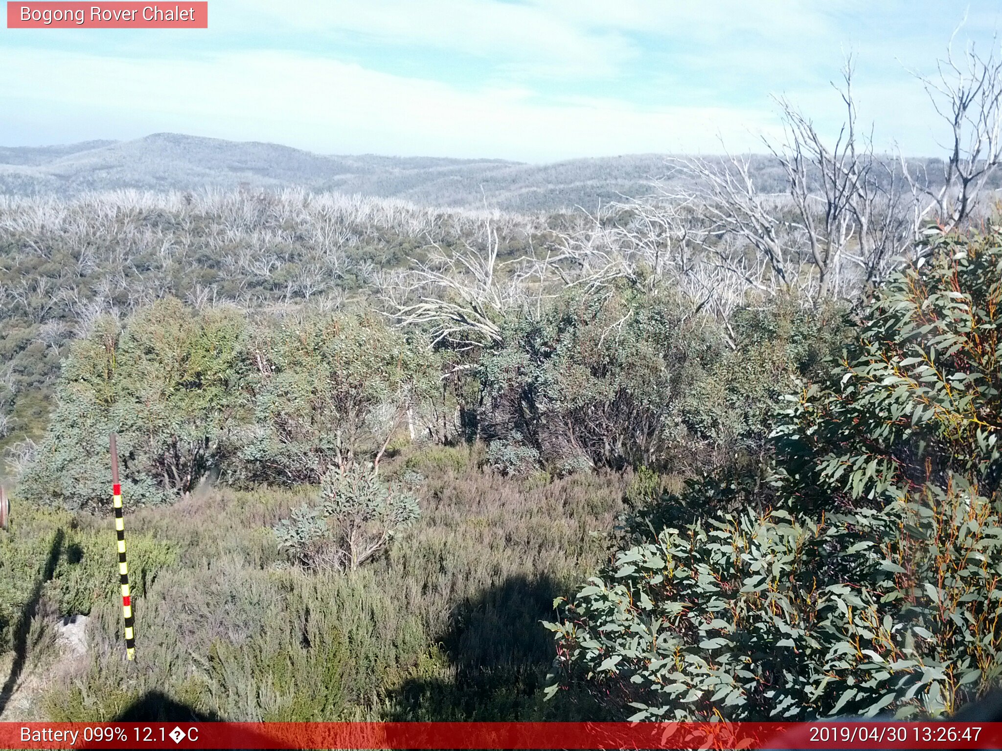 Bogong Web Cam 1:26pm Tuesday 30th of April 2019